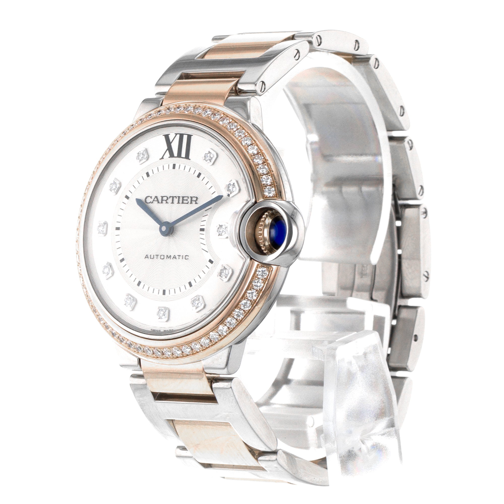 Cartier Ballon Bleu 36 W3BB0004 3754 Factory Diamonds Rose Gold Ladies Watch thumbnail 4