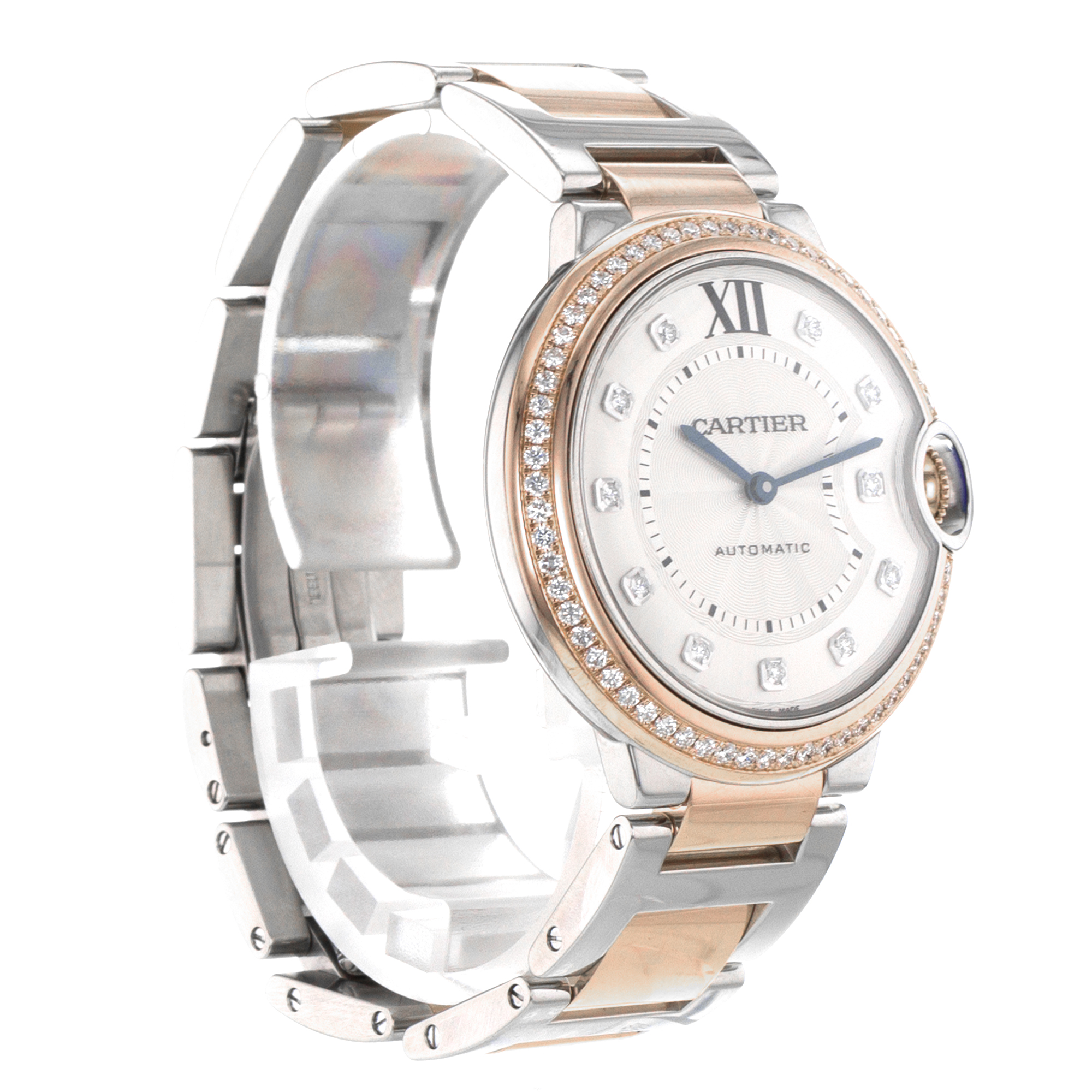 Cartier Ballon Bleu 36 W3BB0004 3754 Factory Diamonds Rose Gold Ladies Watch thumbnail 7