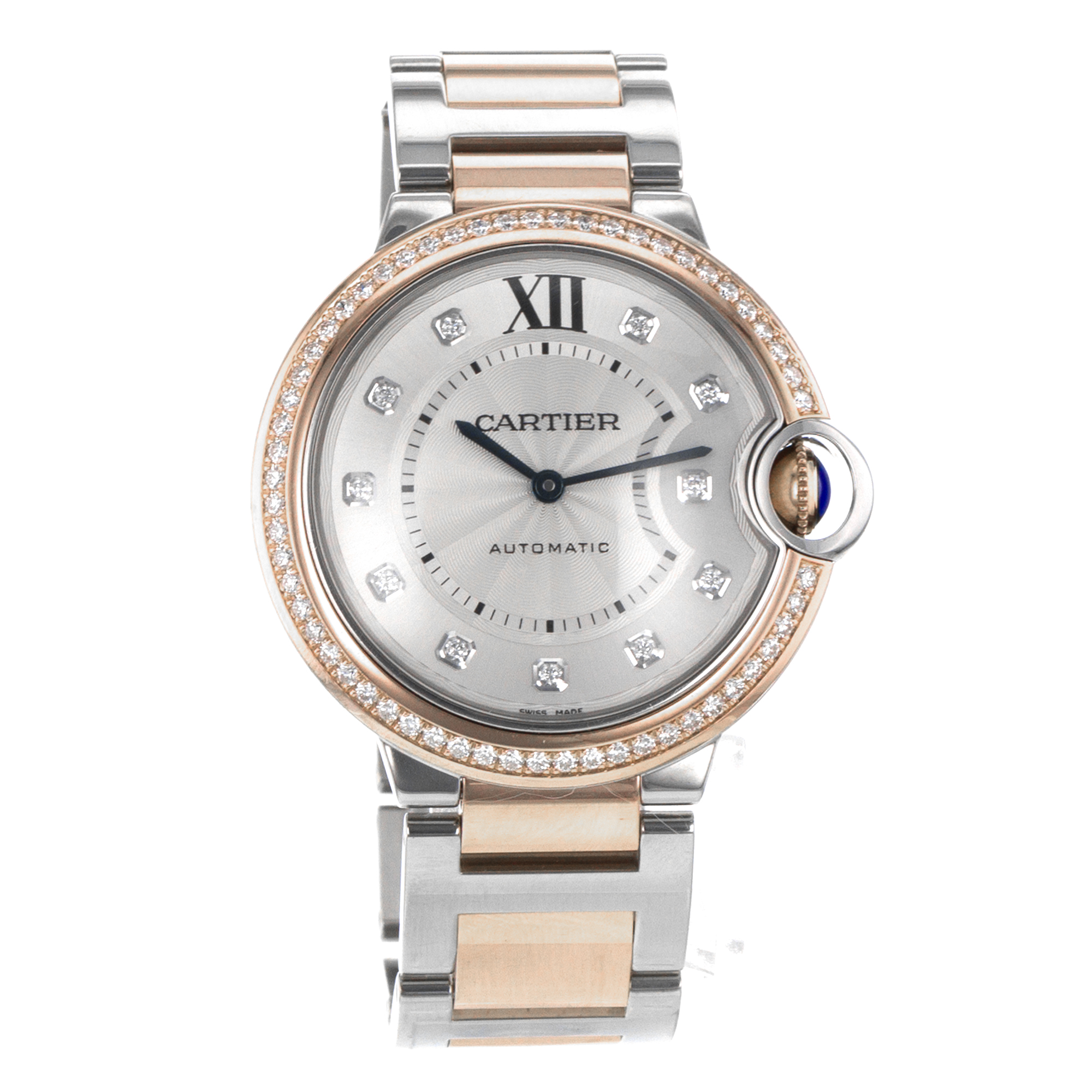 Cartier Ballon Bleu 36 W3BB0004 3754 Factory Diamonds Rose Gold Ladies Watch thumbnail 8