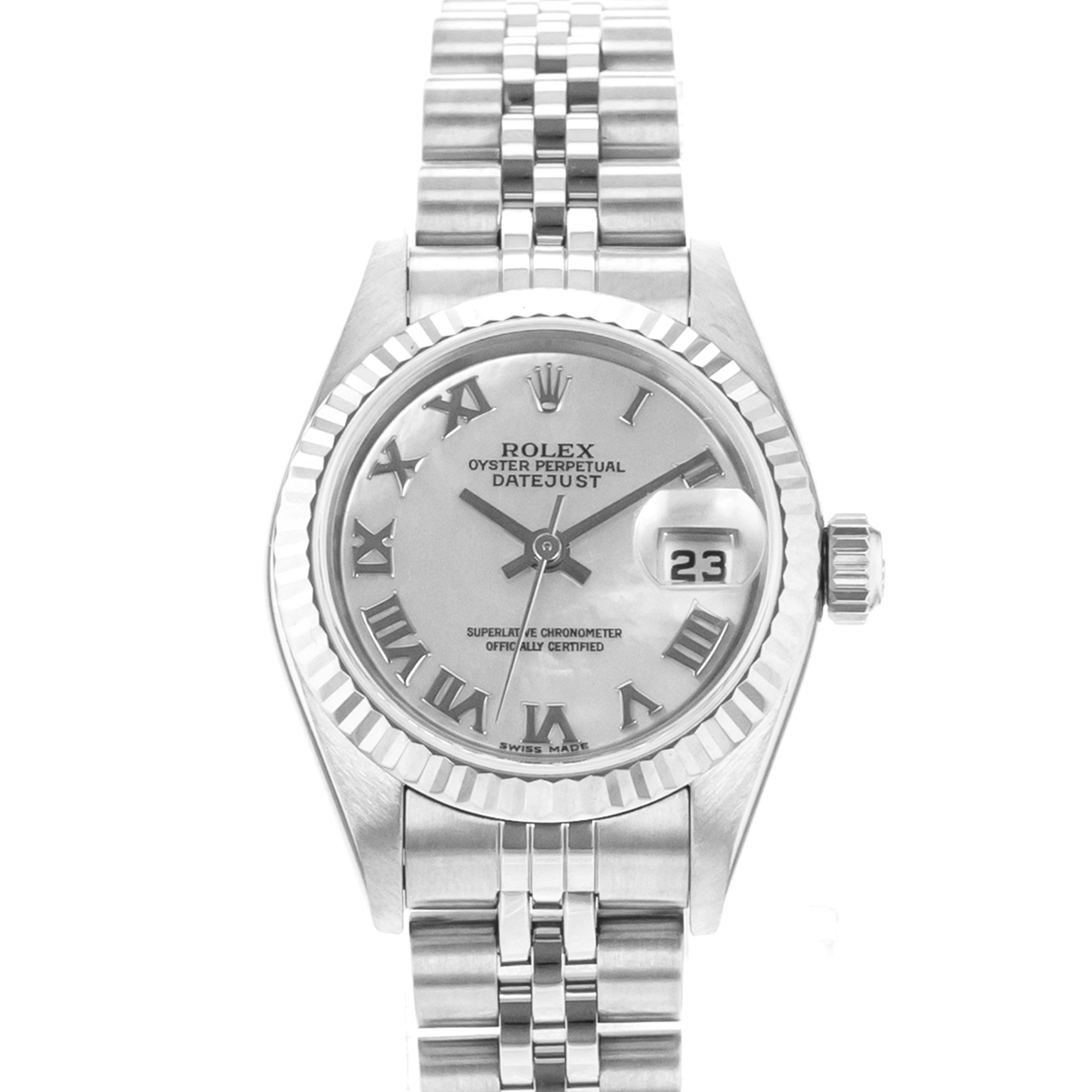 Rolex Datejust 26 79174 Factory White Mother of Pearl White Gold Ladies Watch thumbnail 1