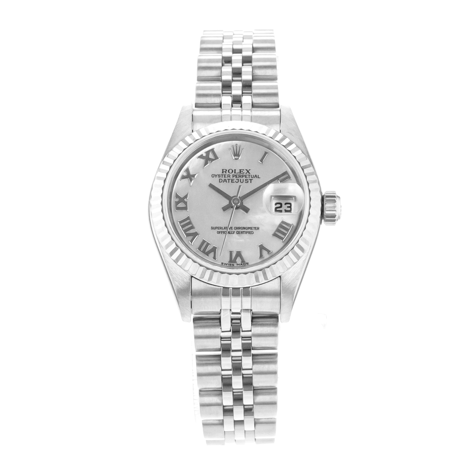 Rolex Datejust 26 79174 Factory White Mother of Pearl White Gold Ladies Watch thumbnail 2