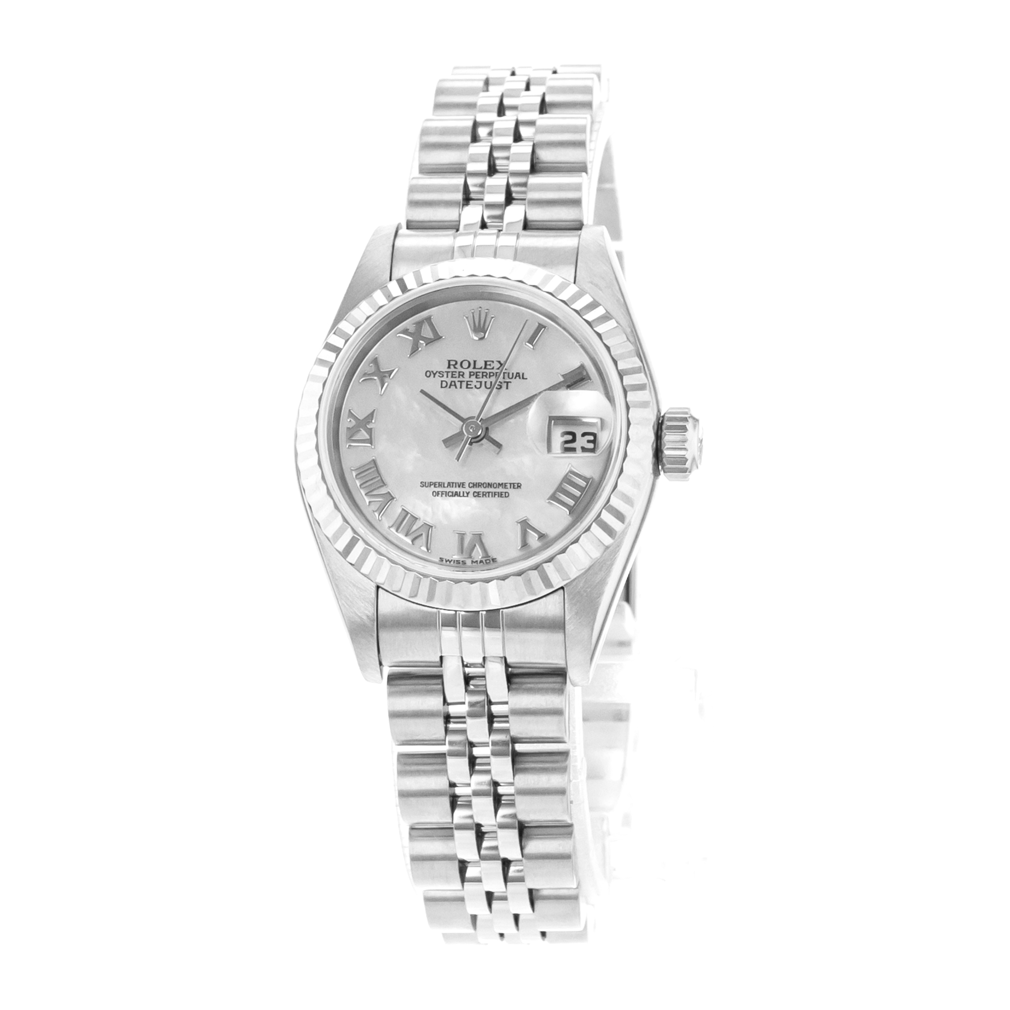 Rolex Datejust 26 79174 Factory White Mother of Pearl White Gold Ladies Watch thumbnail 4