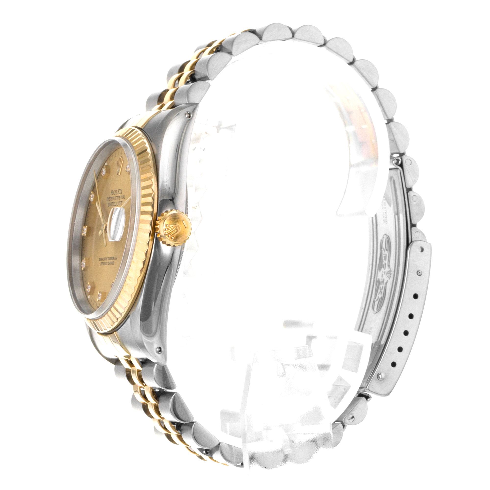 Rolex Datejust 36 16233 Factory Diamond Steel Yellow Gold Mens Watch 1991 thumbnail 6