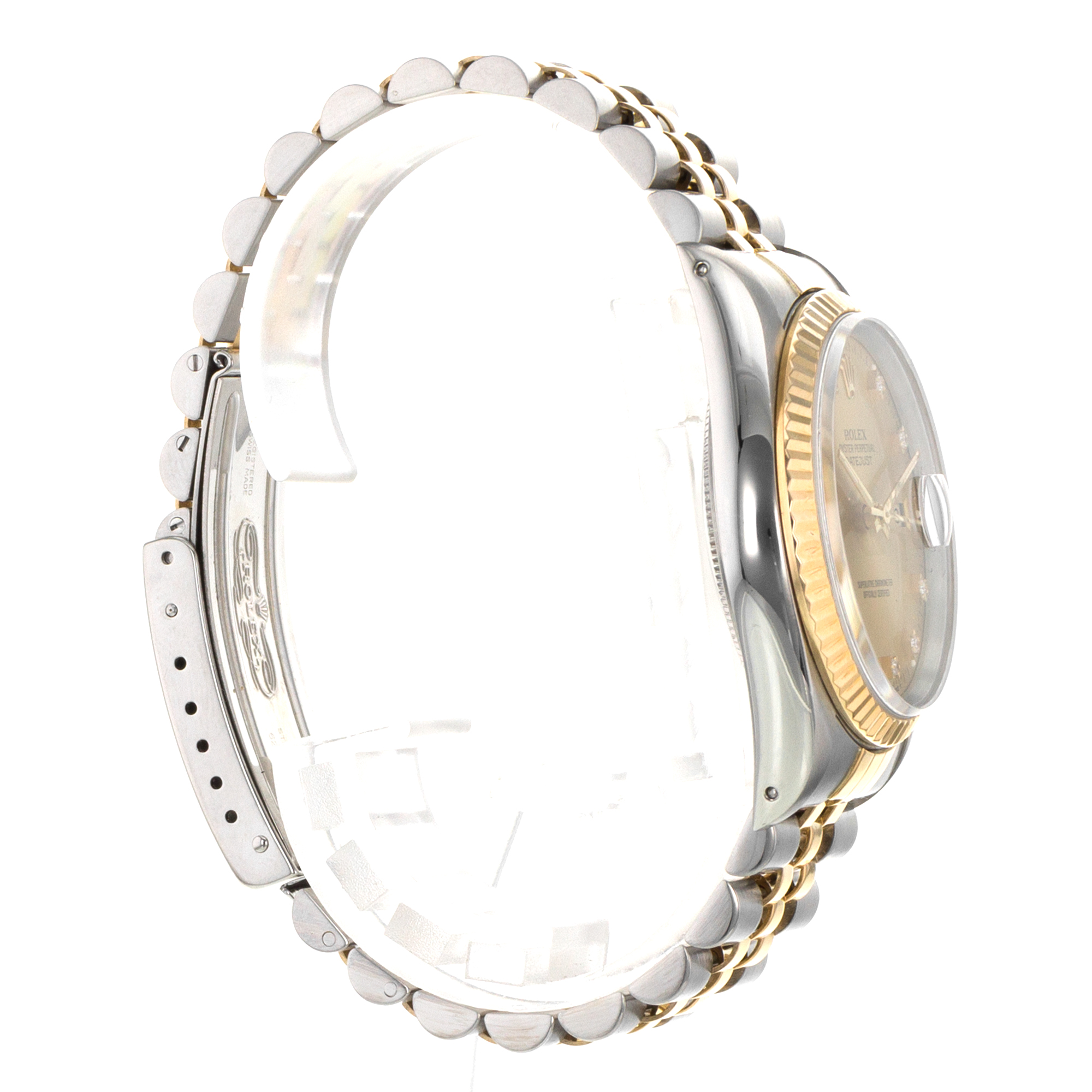 Rolex Datejust 36 16233 Factory Diamond Steel Yellow Gold Mens Watch 1991 thumbnail 7