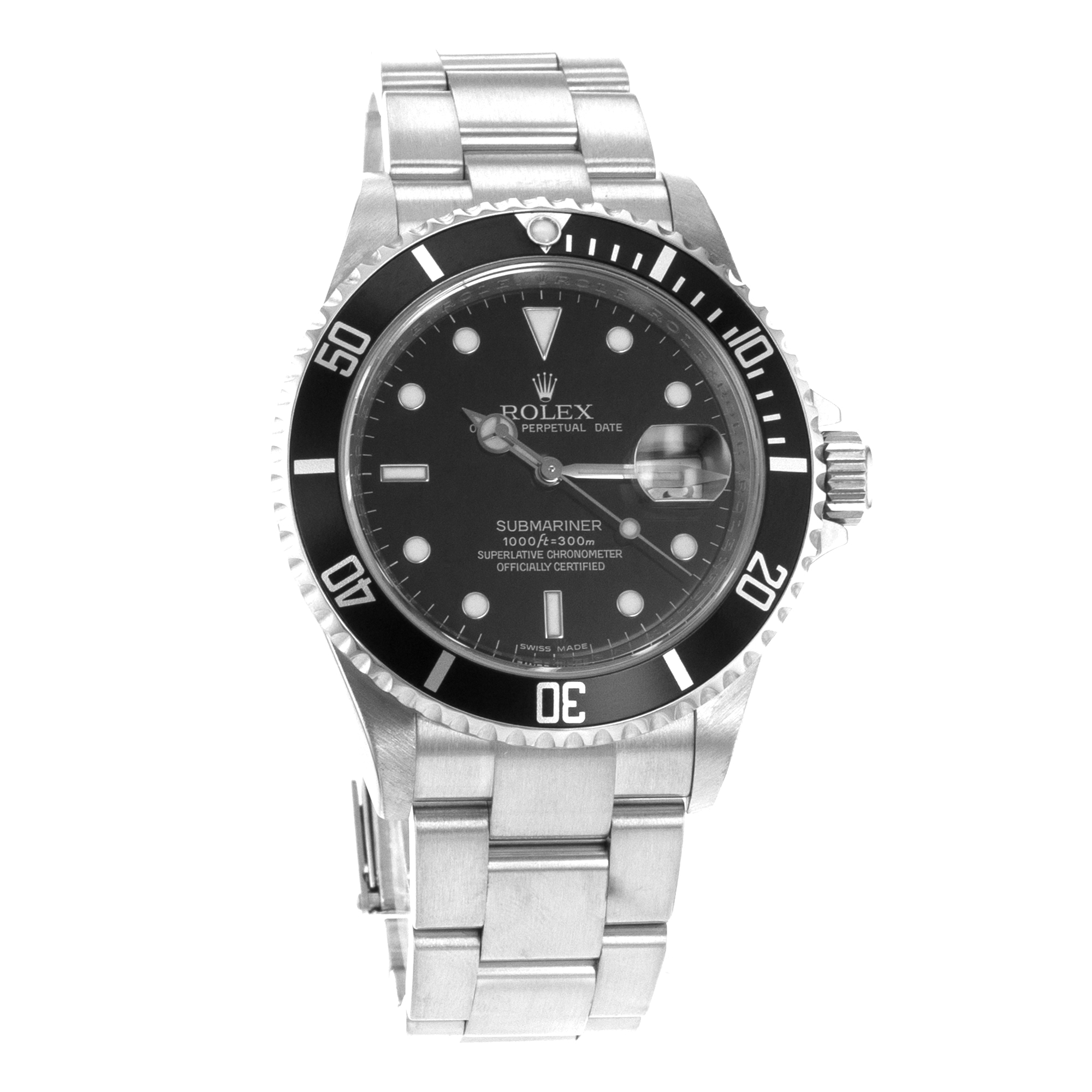 Rolex Submariner 16610 40mm Black Diver Stainless Steel Oyster Mens Watch 2009 thumbnail 9