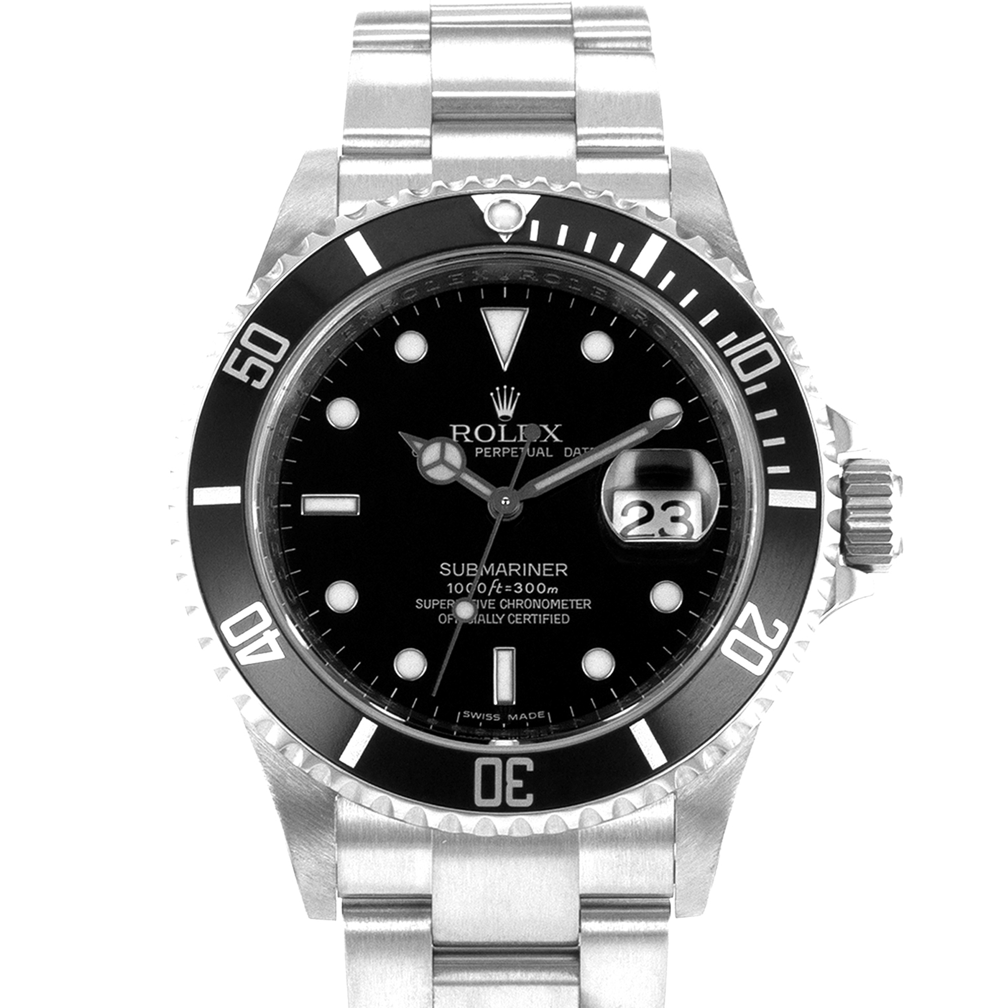 Rolex Submariner 16610 40mm Black Diver Stainless Steel Oyster Mens Watch 2009 thumbnail 1