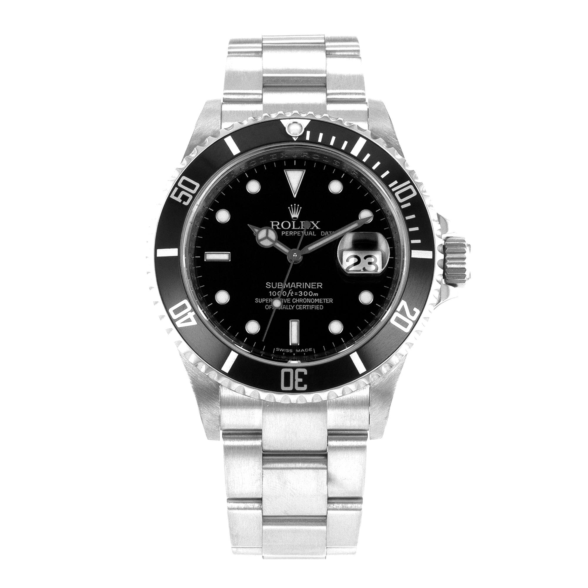 Rolex Submariner 16610 40mm Black Diver Stainless Steel Oyster Mens Watch 2009 thumbnail 2
