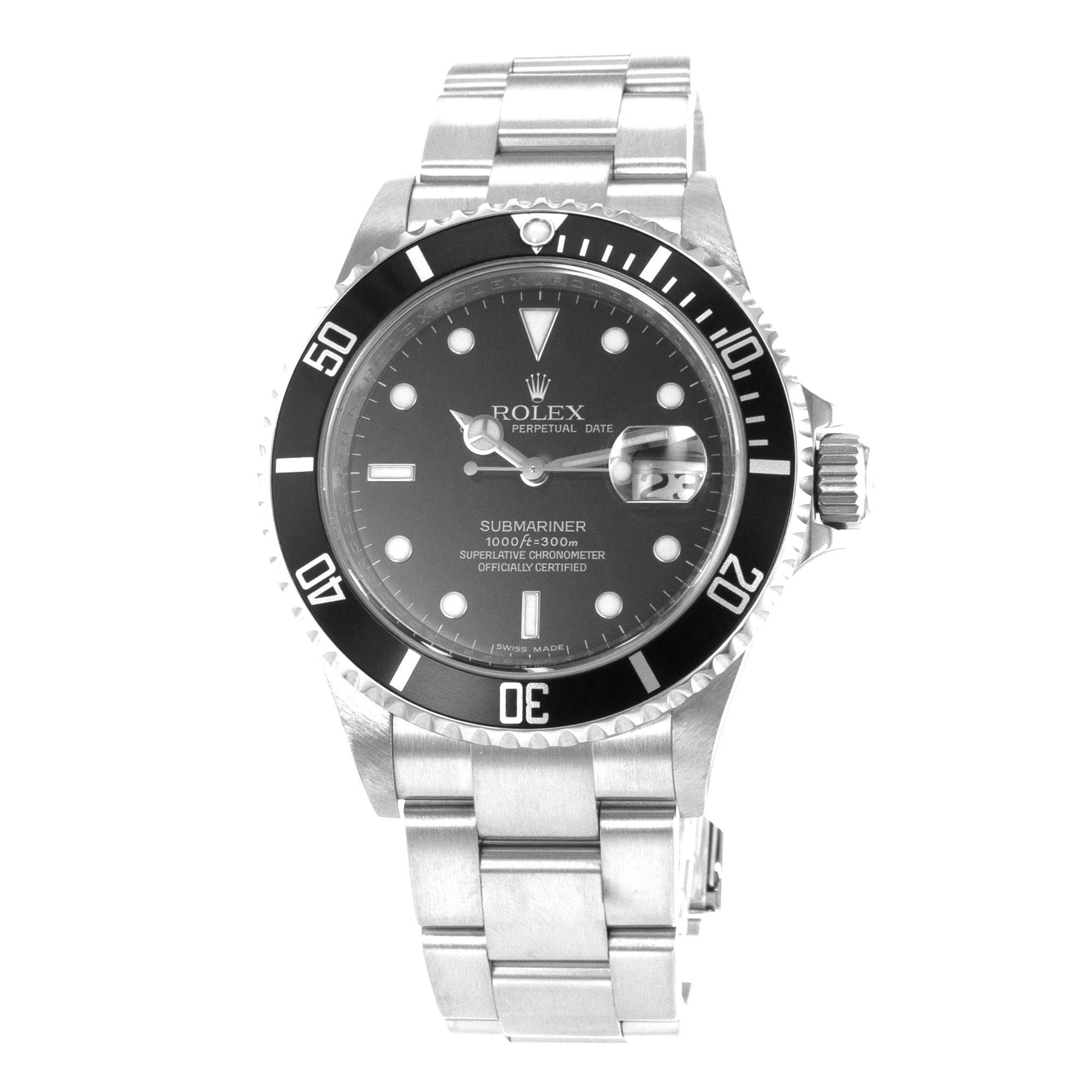Rolex Submariner 16610 40mm Black Diver Stainless Steel Oyster Mens Watch 2009 thumbnail 4