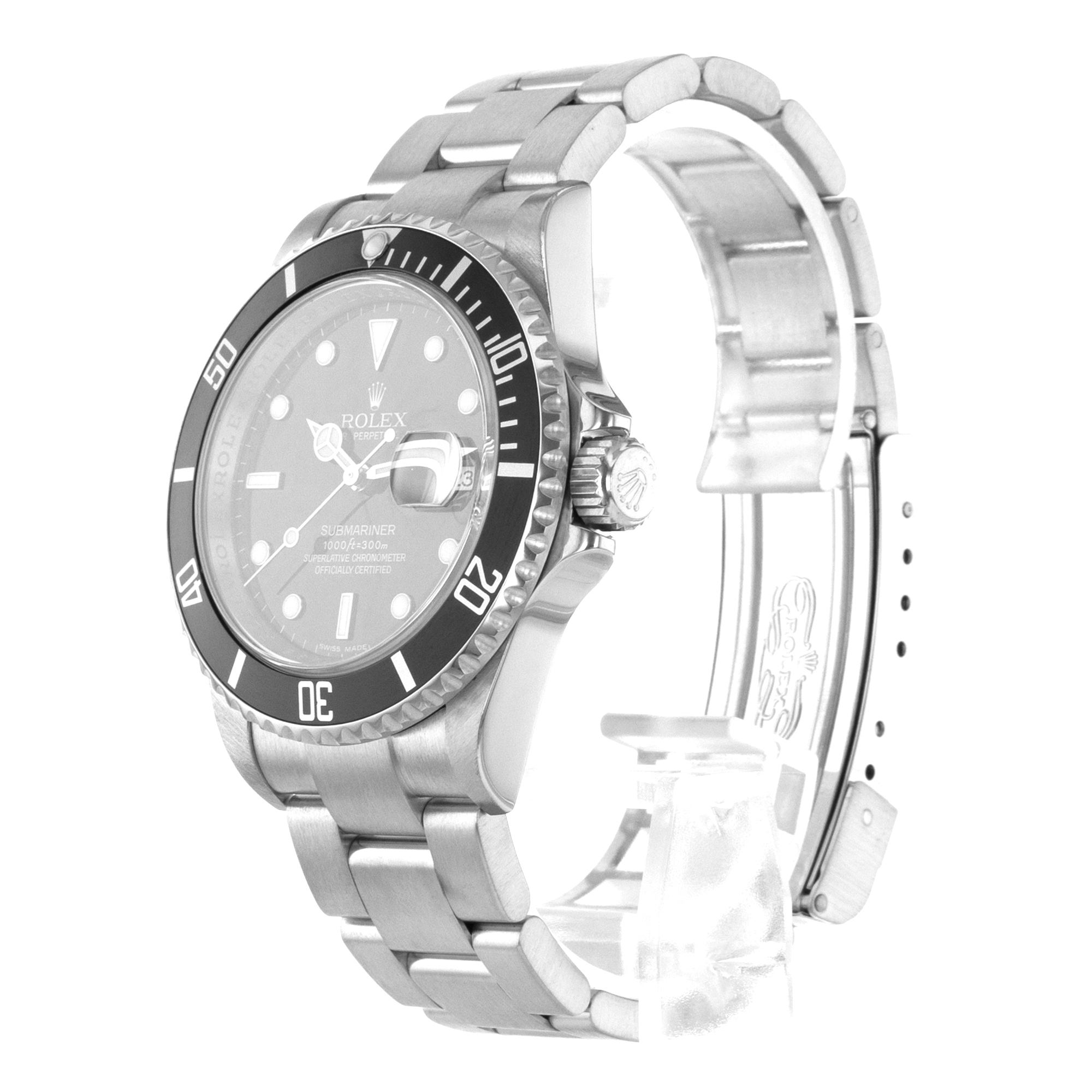 Rolex Submariner 16610 40mm Black Diver Stainless Steel Oyster Mens Watch 2009 thumbnail 5