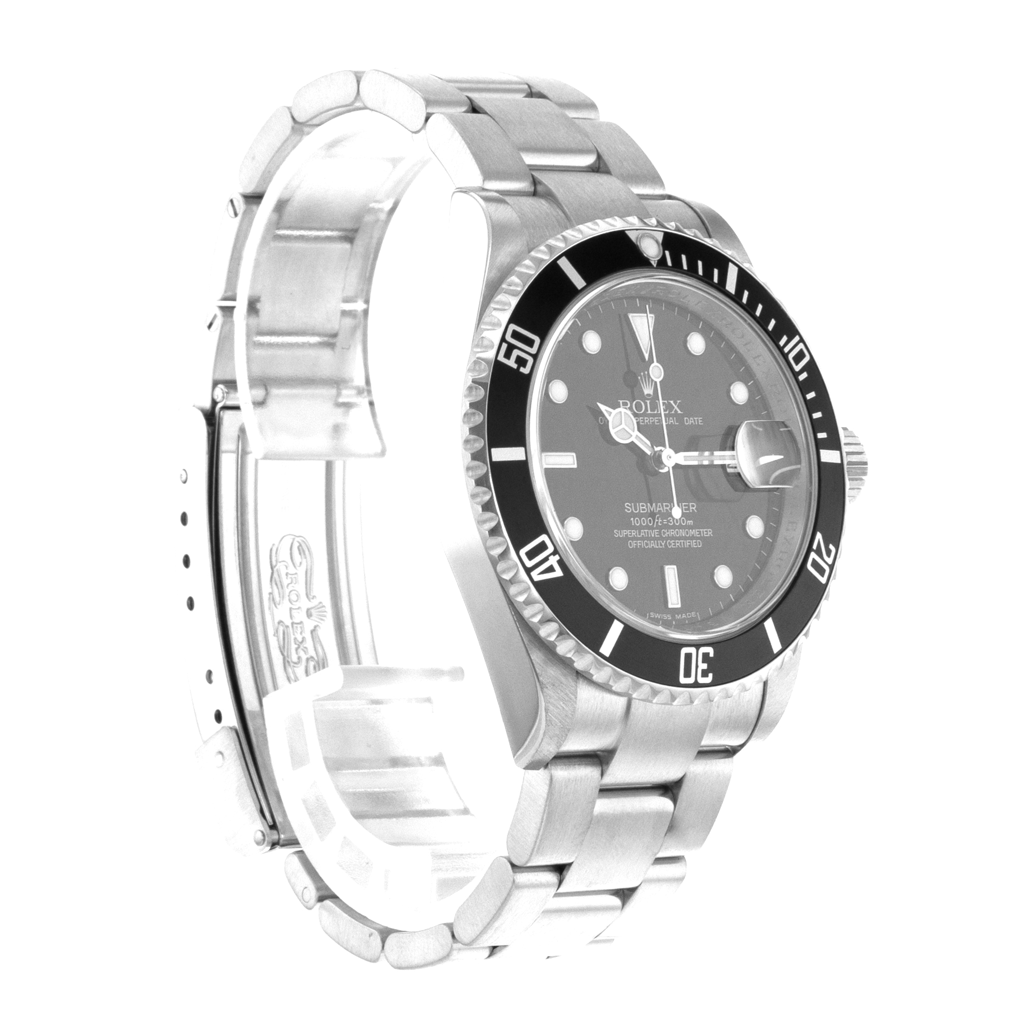 Rolex Submariner 16610 40mm Black Diver Stainless Steel Oyster Mens Watch 2009 thumbnail 8