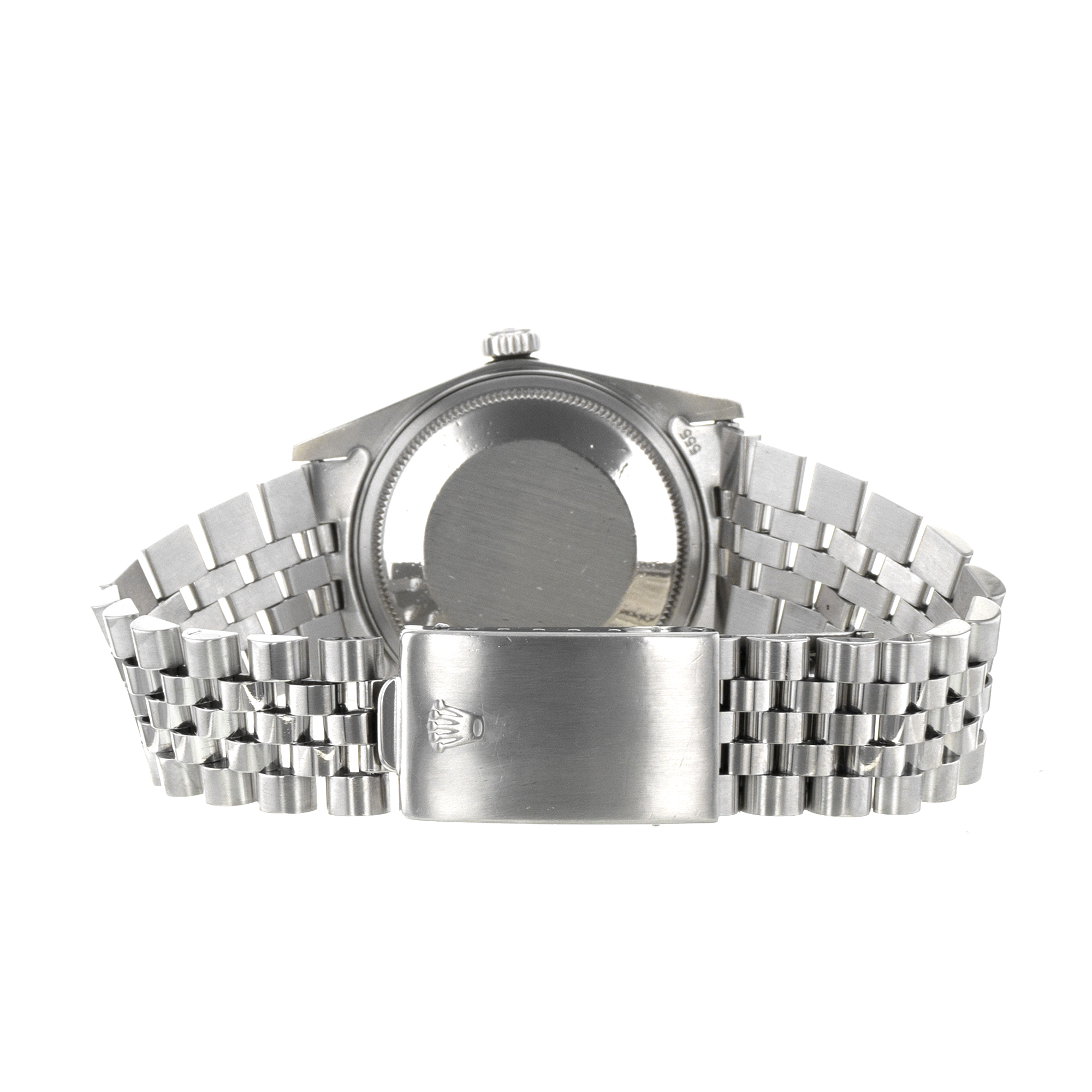 Rolex Datejust 36 16014 Vintage Silver Stick Jubilee Steel White Gold Mens Watch thumbnail 9