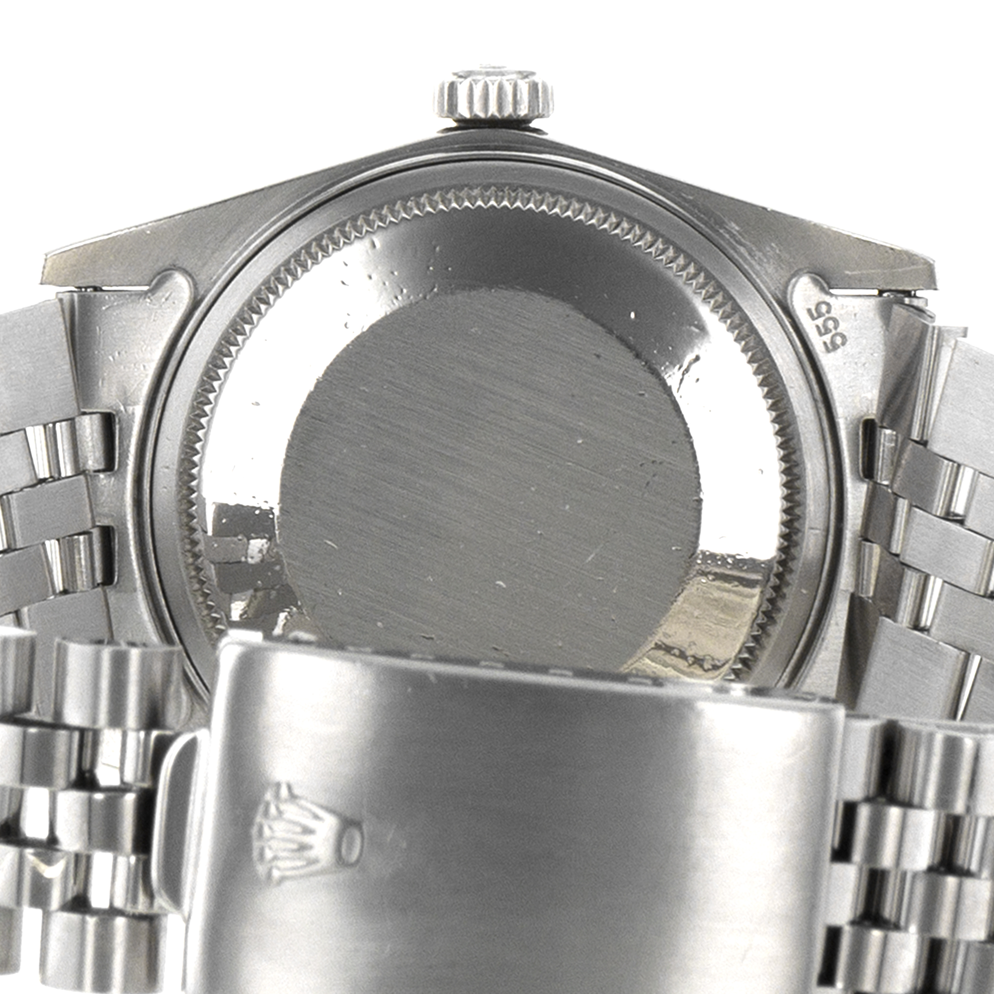 Rolex Datejust 36 16014 Vintage Silver Stick Jubilee Steel White Gold Mens Watch thumbnail 10