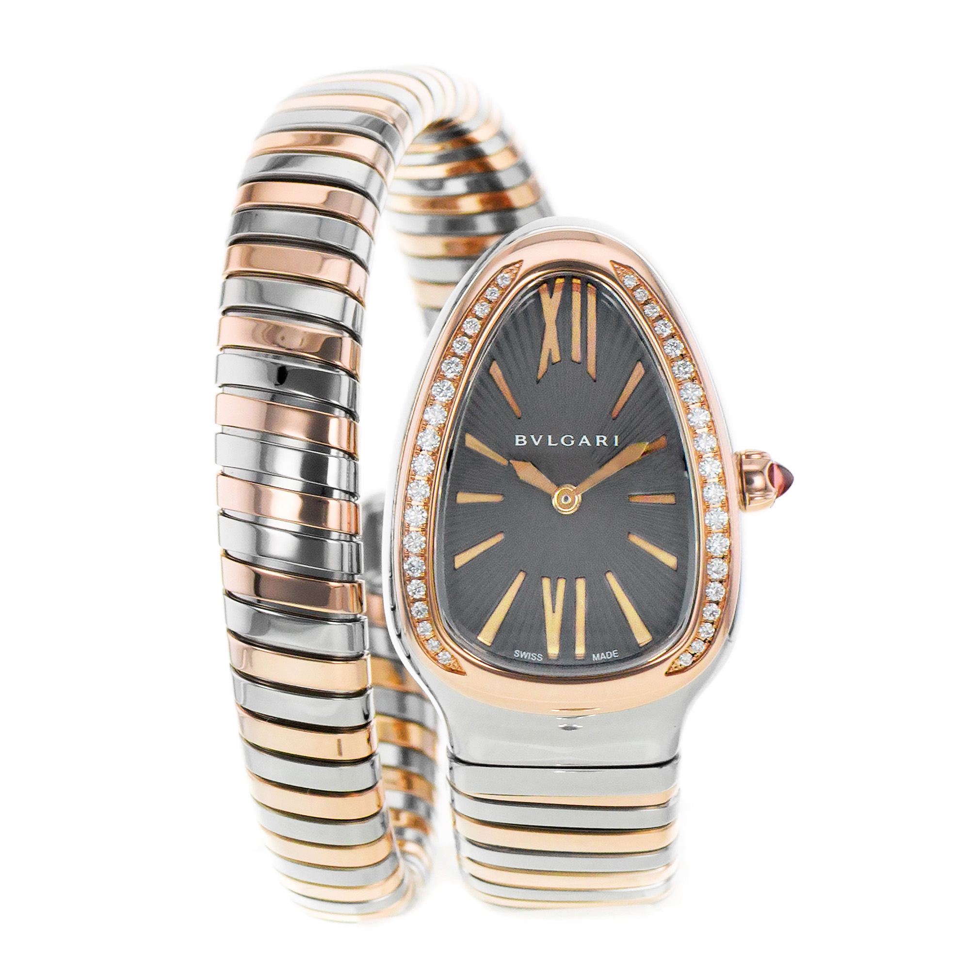 Bvlgari Serpenti 102681 35mm Factory Diamond Steel Rose Gold Ladies Watch thumbnail 1