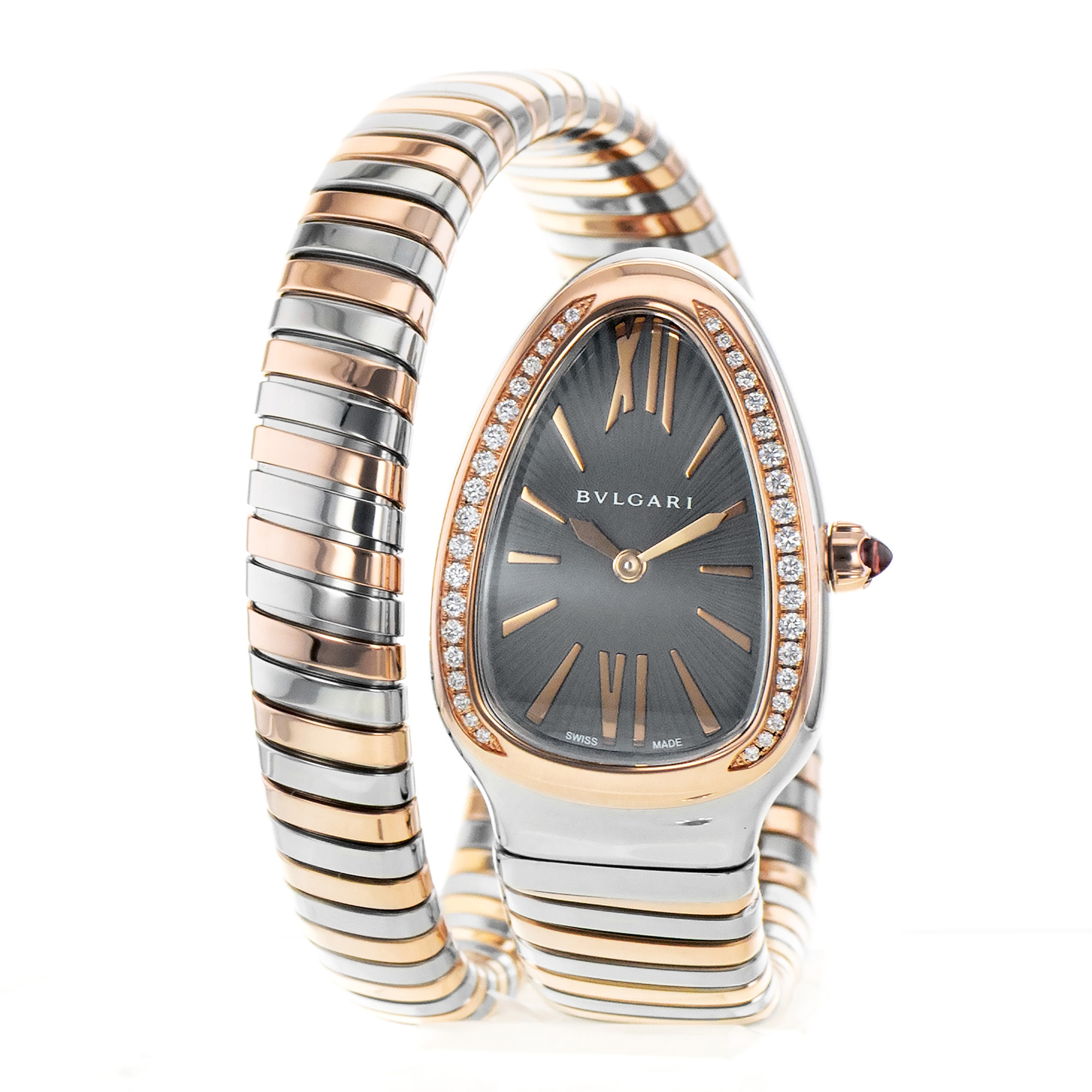 Bvlgari Serpenti 102681 35mm Factory Diamond Steel Rose Gold Ladies Watch thumbnail 2