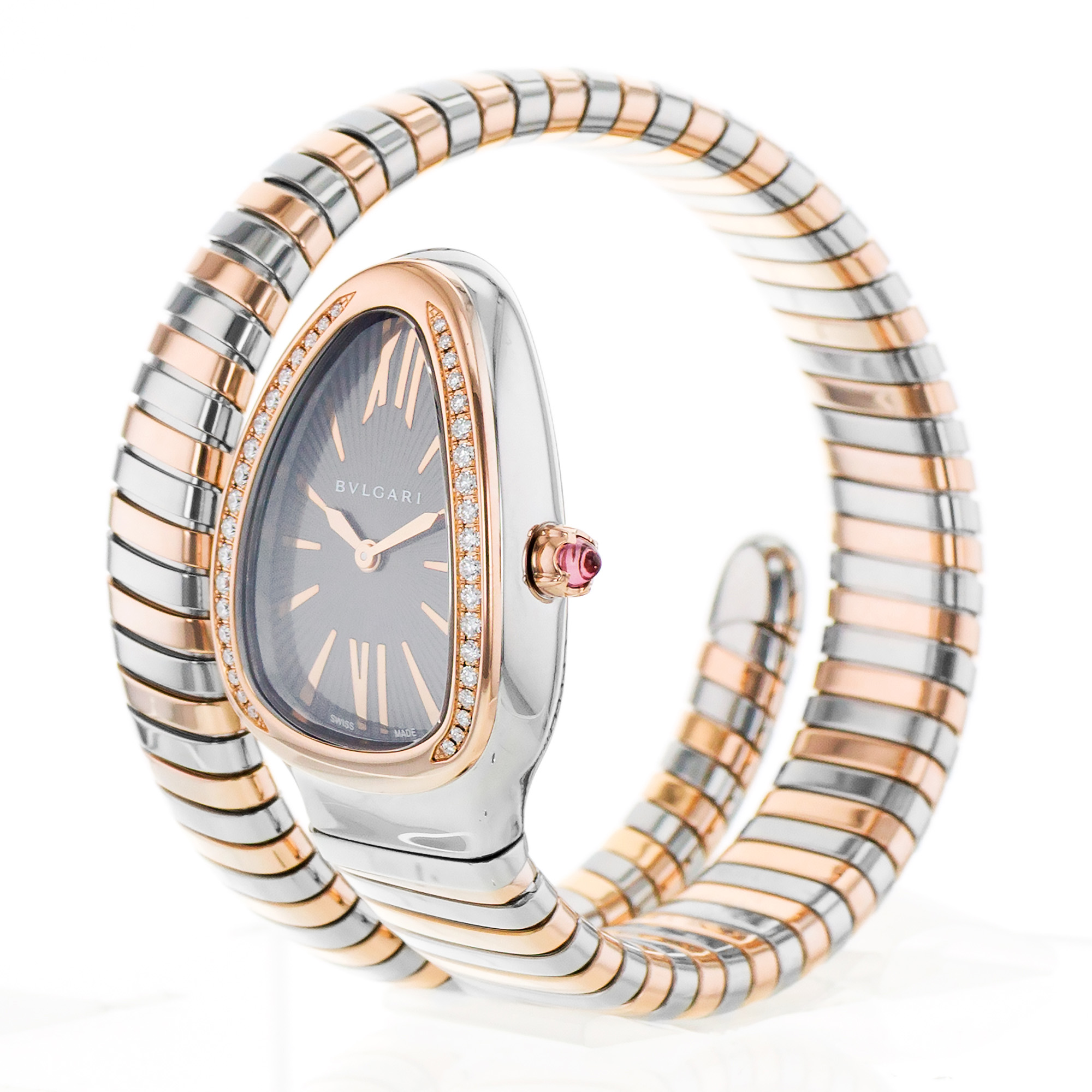 Bvlgari Serpenti 102681 35mm Factory Diamond Steel Rose Gold Ladies Watch thumbnail 4
