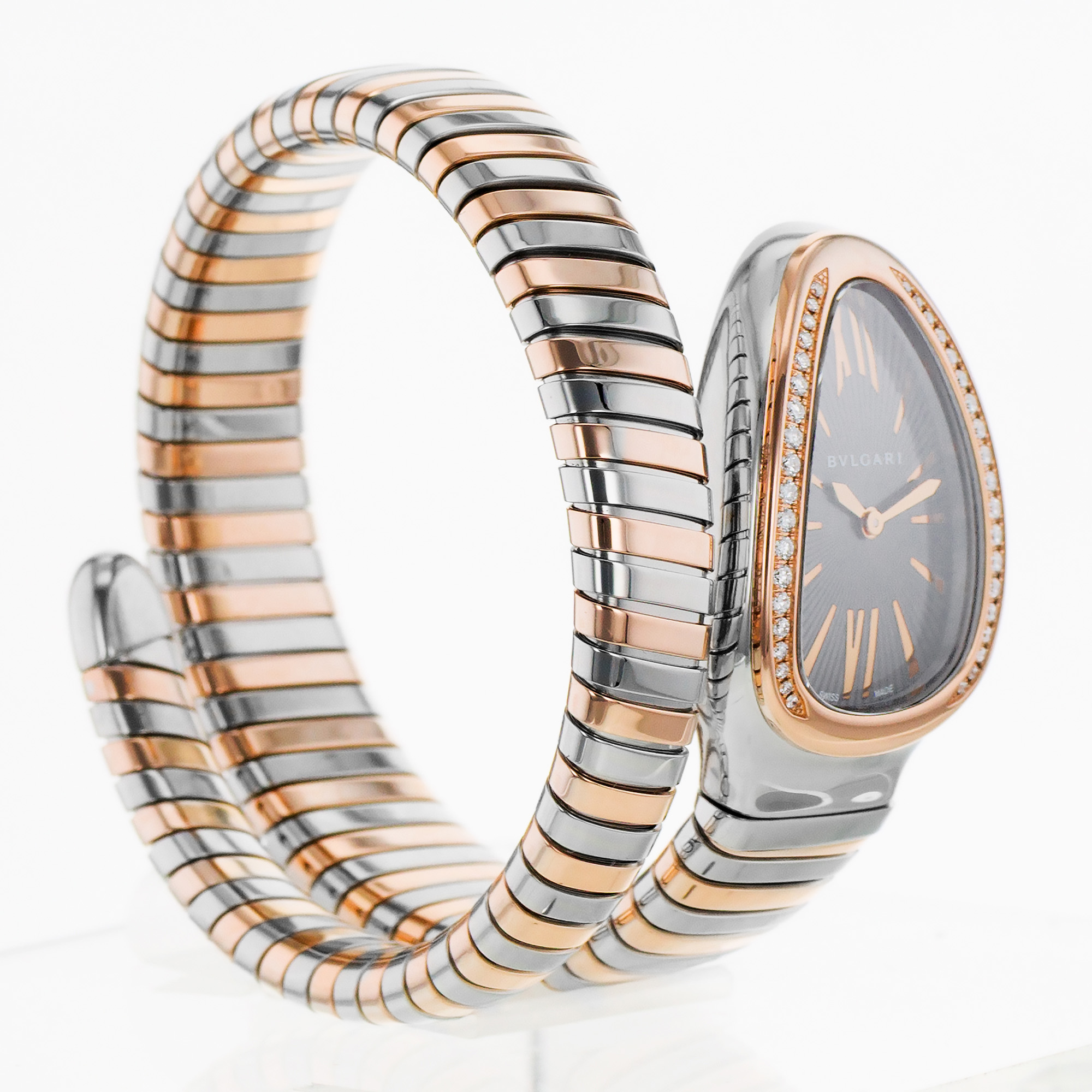 Bvlgari Serpenti 102681 35mm Factory Diamond Steel Rose Gold Ladies Watch thumbnail 7