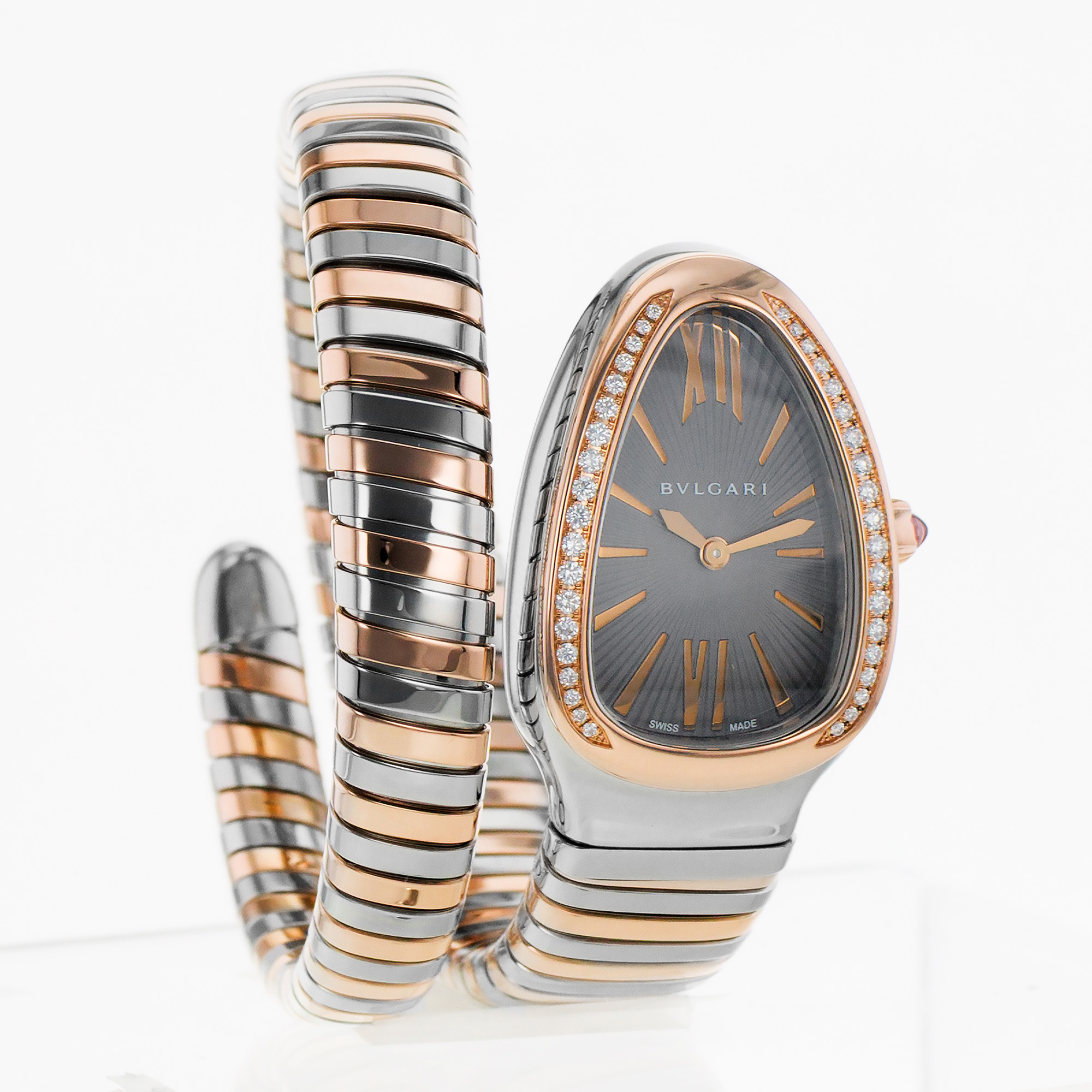 Bvlgari Serpenti 102681 35mm Factory Diamond Steel Rose Gold Ladies Watch thumbnail 8