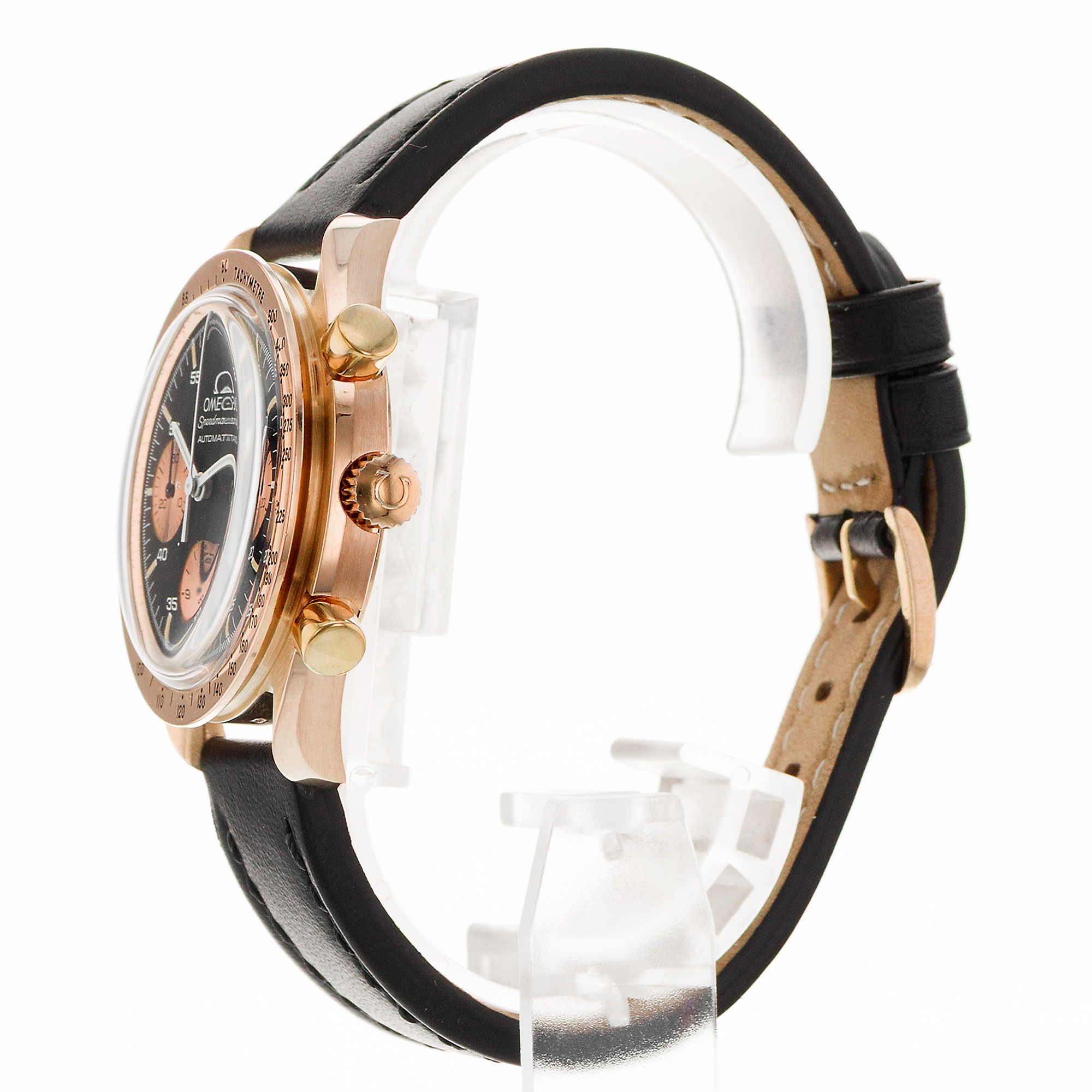 Omega Speedmaster Reduced 175.0033 39mm Black Chronograph Rose Gold Mens Watch thumbnail 5