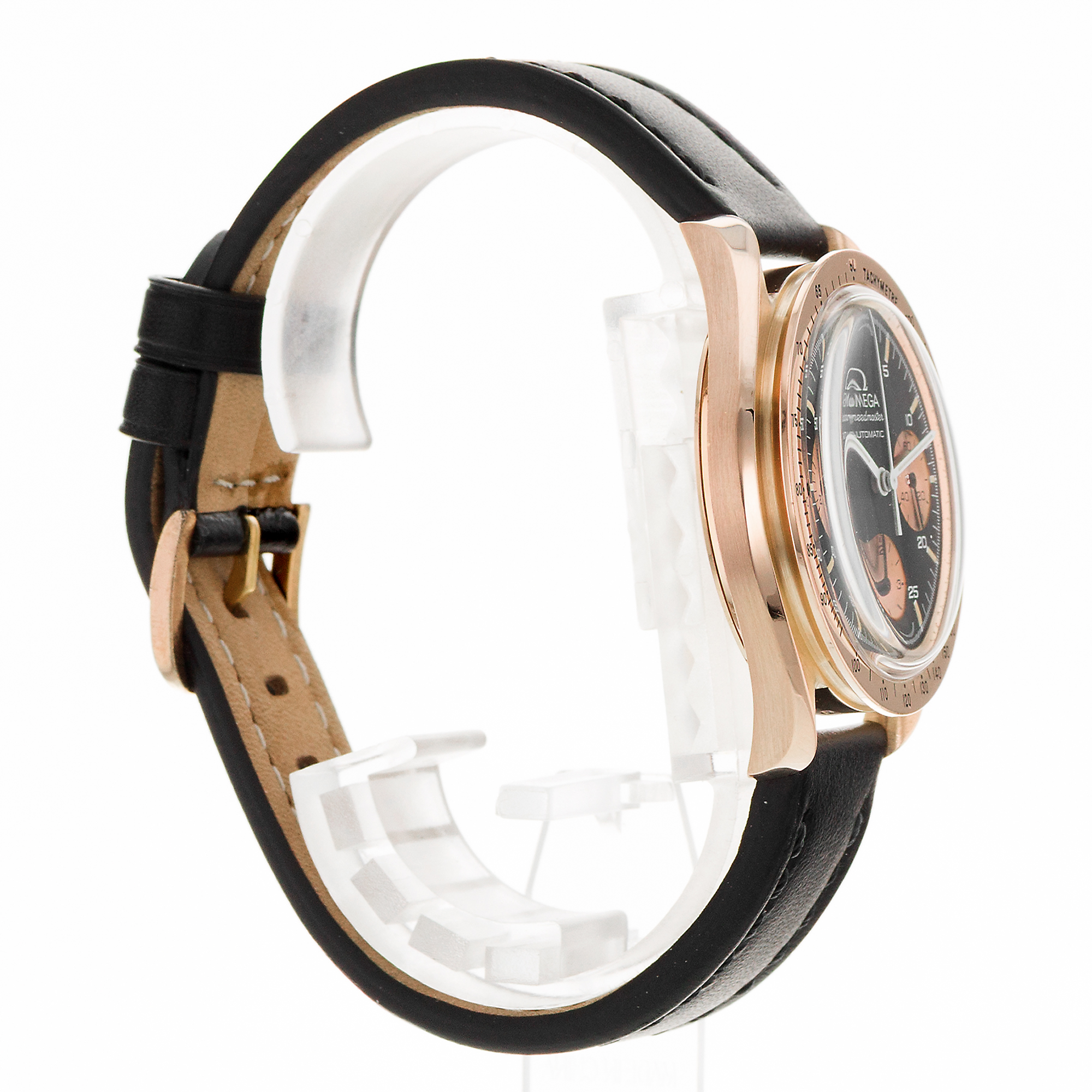 Omega Speedmaster Reduced 175.0033 39mm Black Chronograph Rose Gold Mens Watch thumbnail 6