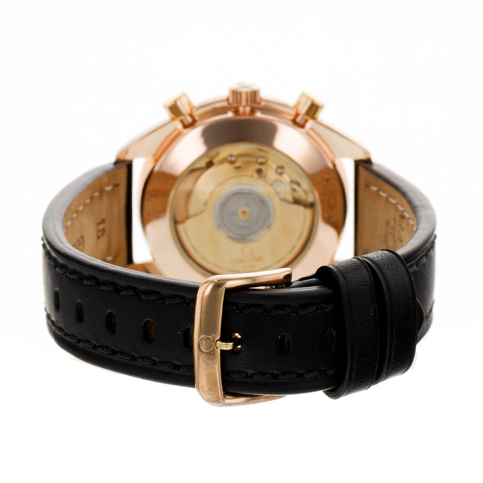 Omega Speedmaster Reduced 175.0033 39mm Black Chronograph Rose Gold Mens Watch thumbnail 9