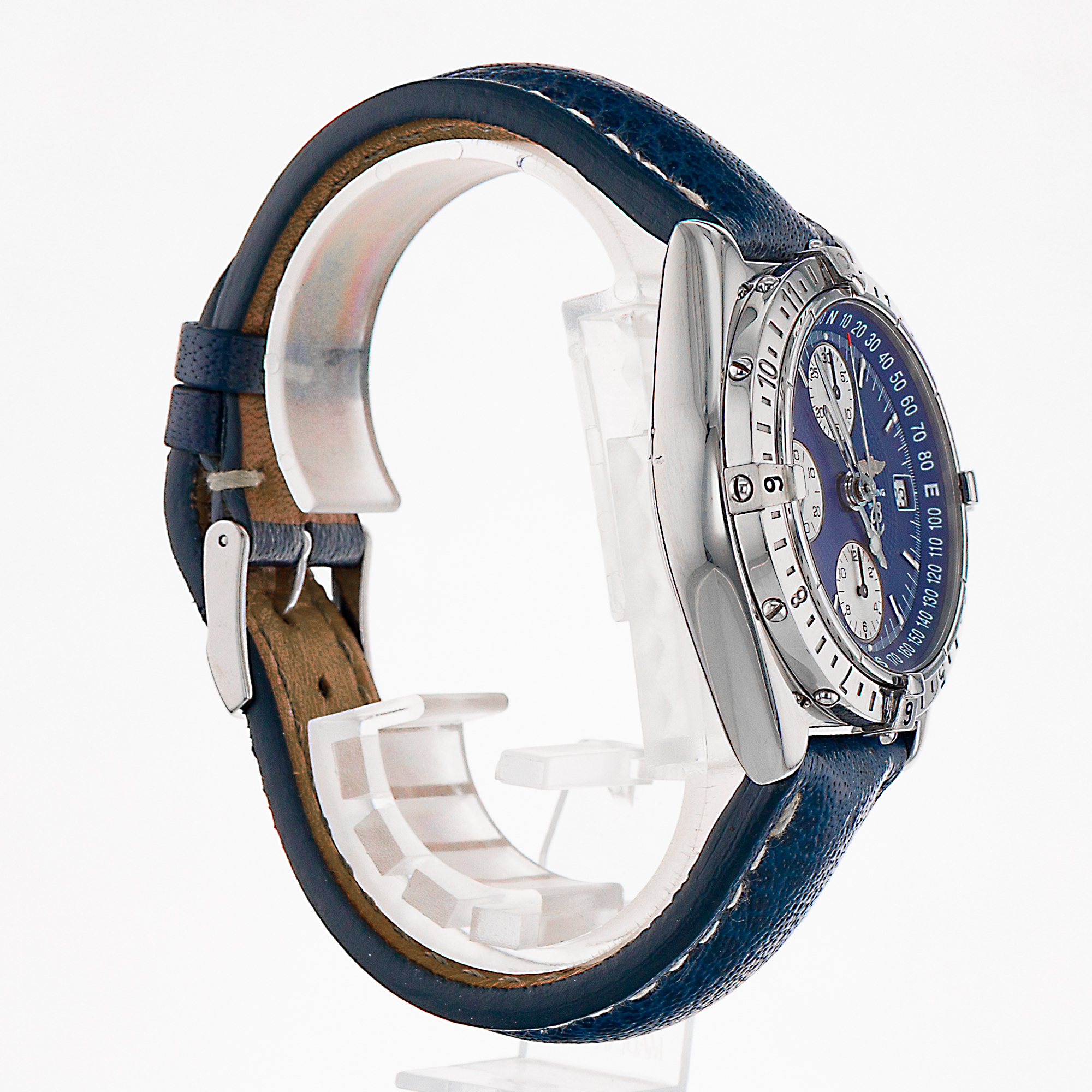 Breitling Chronomat A20048 39mm GMT Blue White Chronograph Mens Watch 2000 thumbnail 6