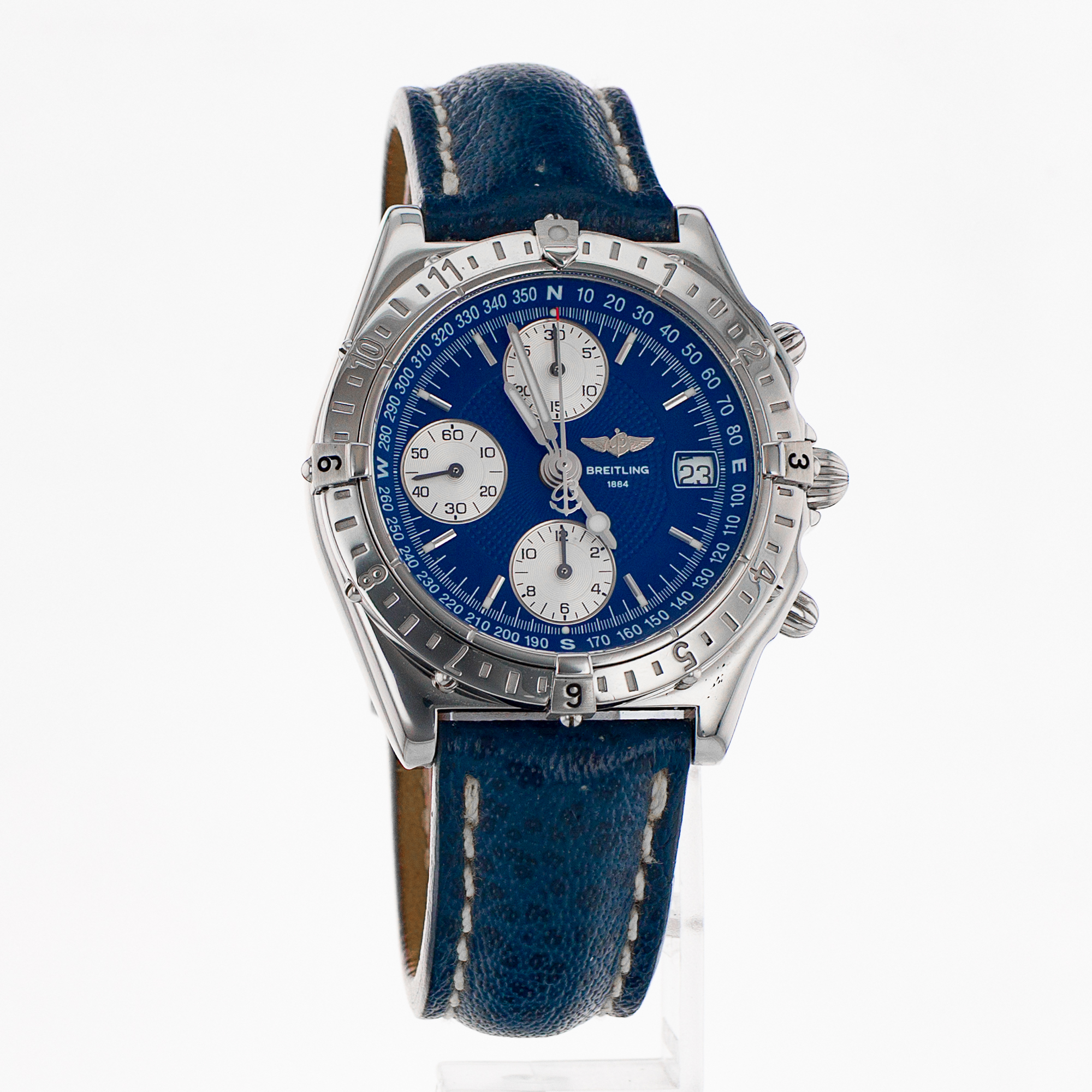 Breitling Chronomat A20048 39mm GMT Blue White Chronograph Mens Watch 2000 thumbnail 8