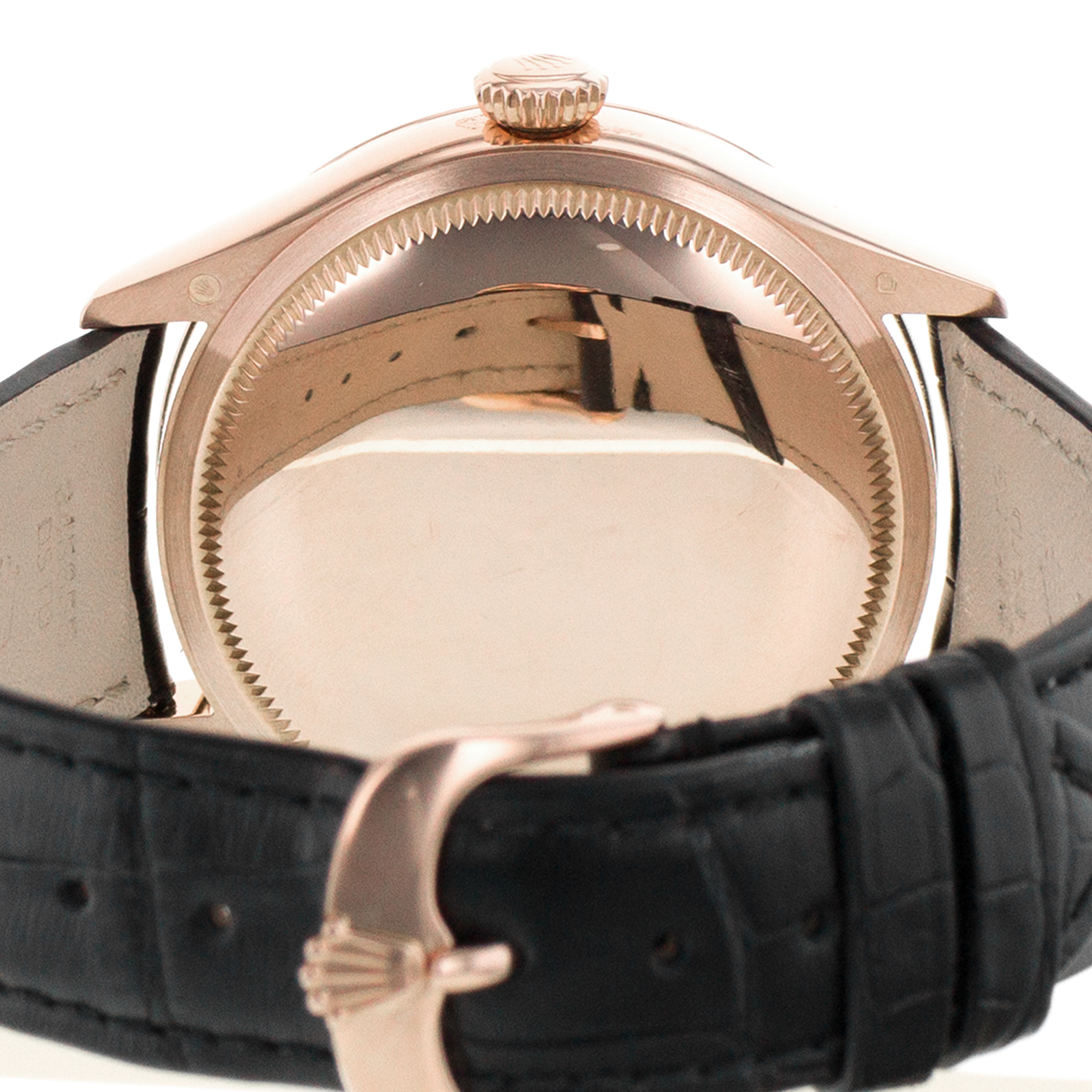 Rolex Celini Dual Time 50525 39mm Rose Gold Chocolate Brown Day Night Mens Watch thumbnail 10