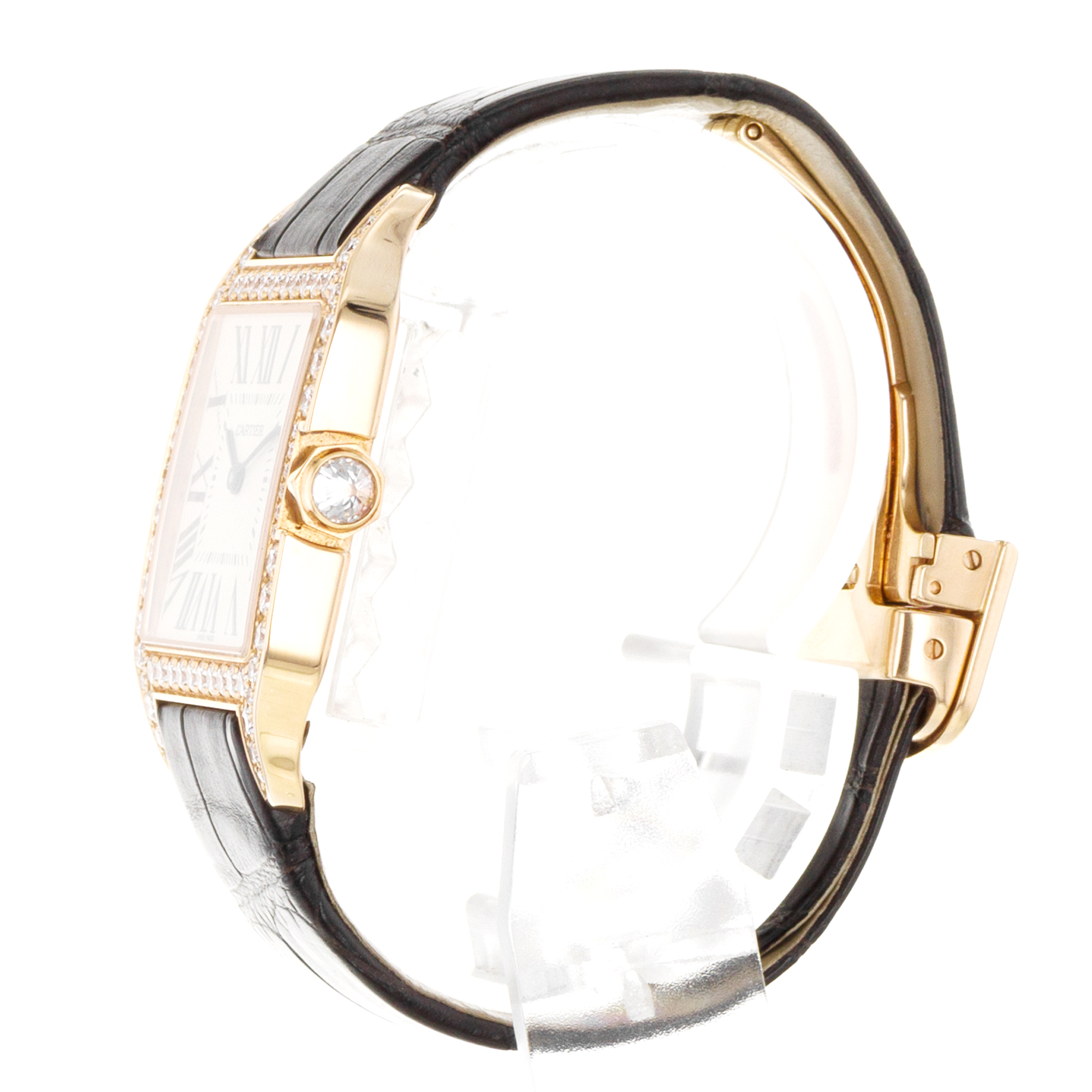 Cartier Santos Dumont WH100351 2788 30mm Factory Diamonds Rose Gold Ladies Watch thumbnail 6