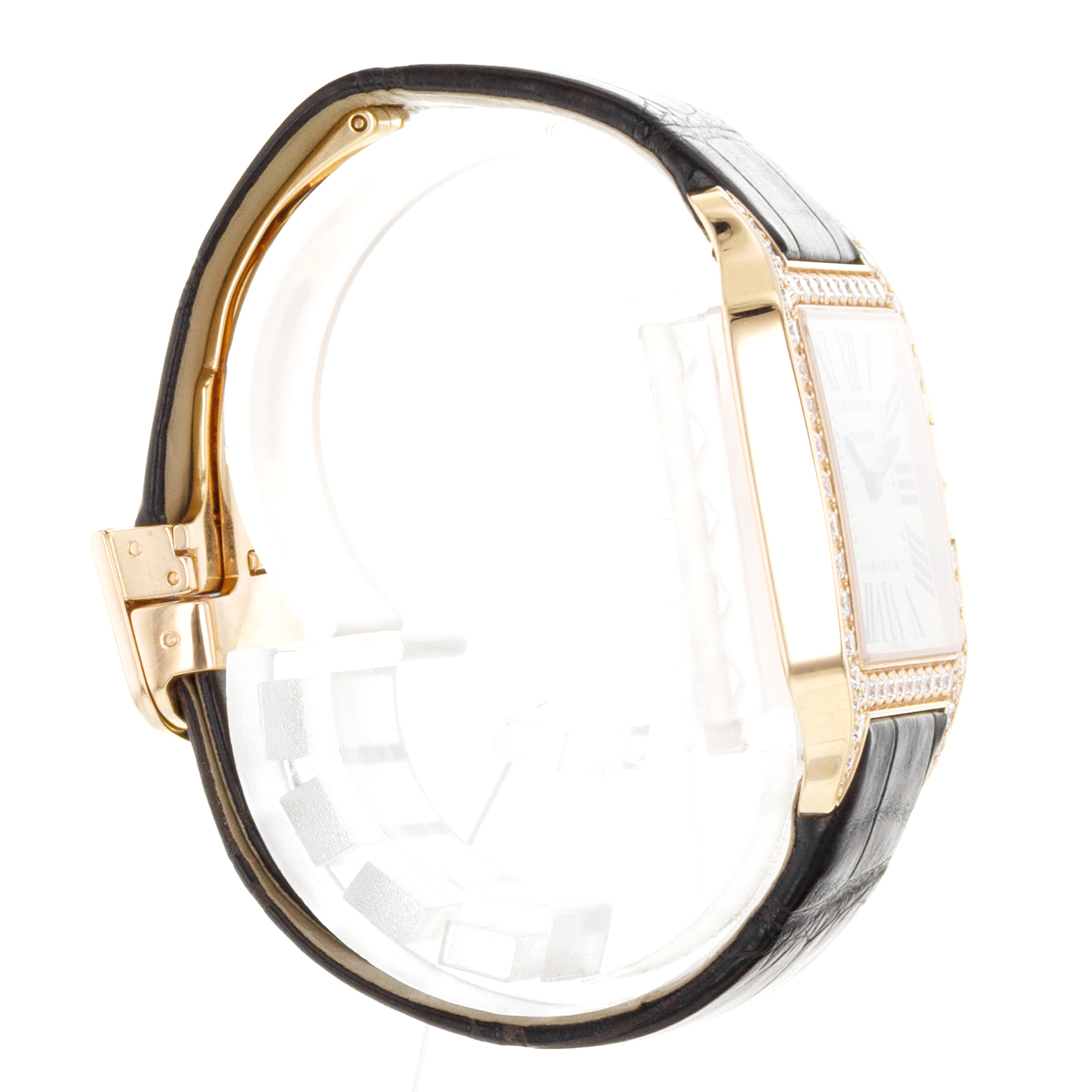 Cartier Santos Dumont WH100351 2788 30mm Factory Diamonds Rose Gold Ladies Watch thumbnail 7