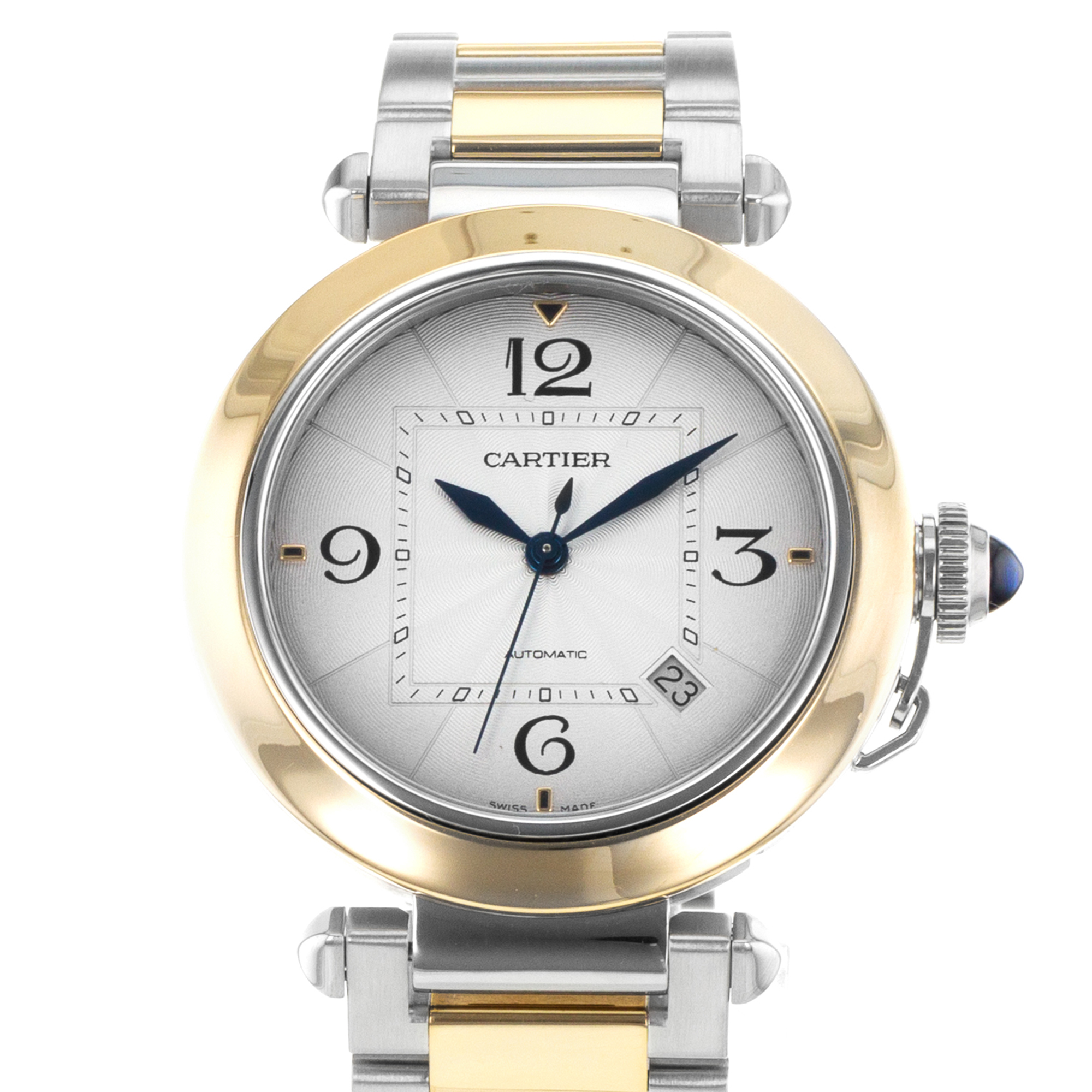 Cartier Pasha W2PA0009 4266 41mm Steel 18k Yellow Gold Automatic Mens Watch thumbnail 1