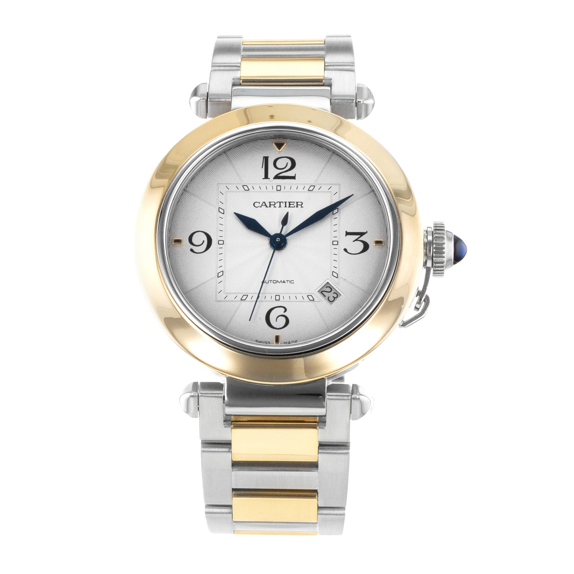 Cartier Pasha W2PA0009 4266 41mm Steel 18k Yellow Gold Automatic Mens Watch thumbnail 2
