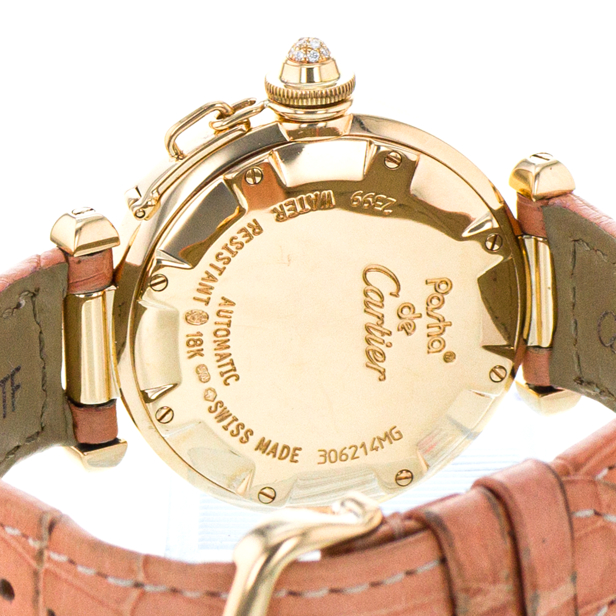 Cartier Pasha WJ101356 2399 32mm Factory Diamond Grill Yellow Gold Ladies Watch thumbnail 10