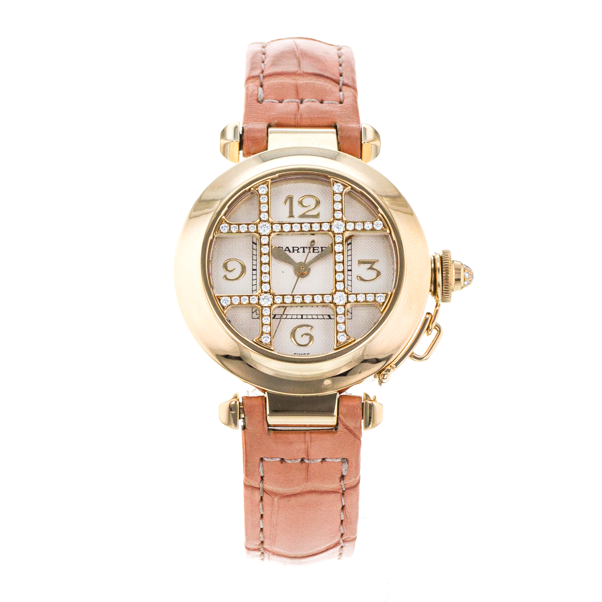 Cartier Pasha WJ101356 2399 32mm Factory Diamond Grill Yellow Gold Ladies Watch thumbnail 2