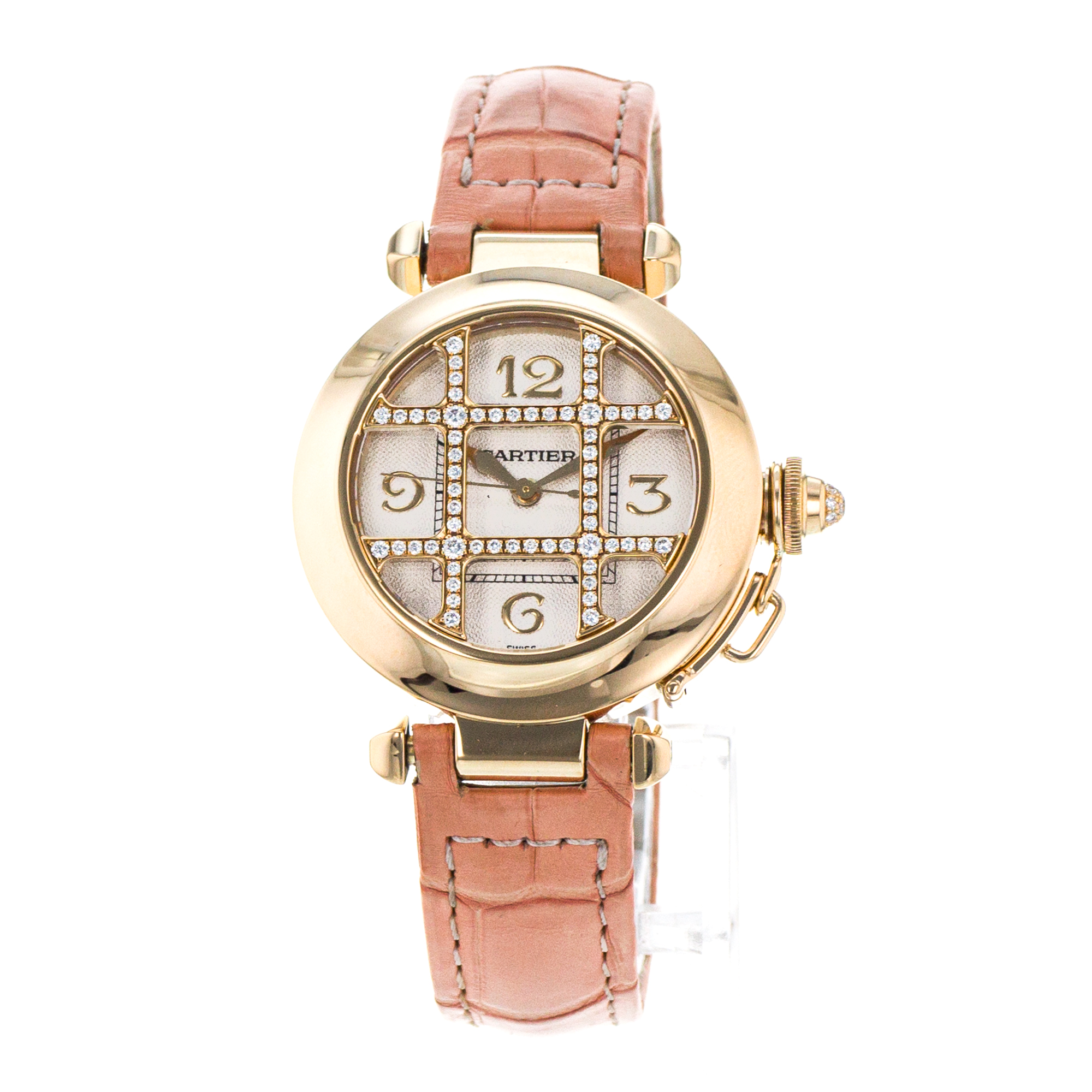 Cartier Pasha WJ101356 2399 32mm Factory Diamond Grill Yellow Gold Ladies Watch thumbnail 3