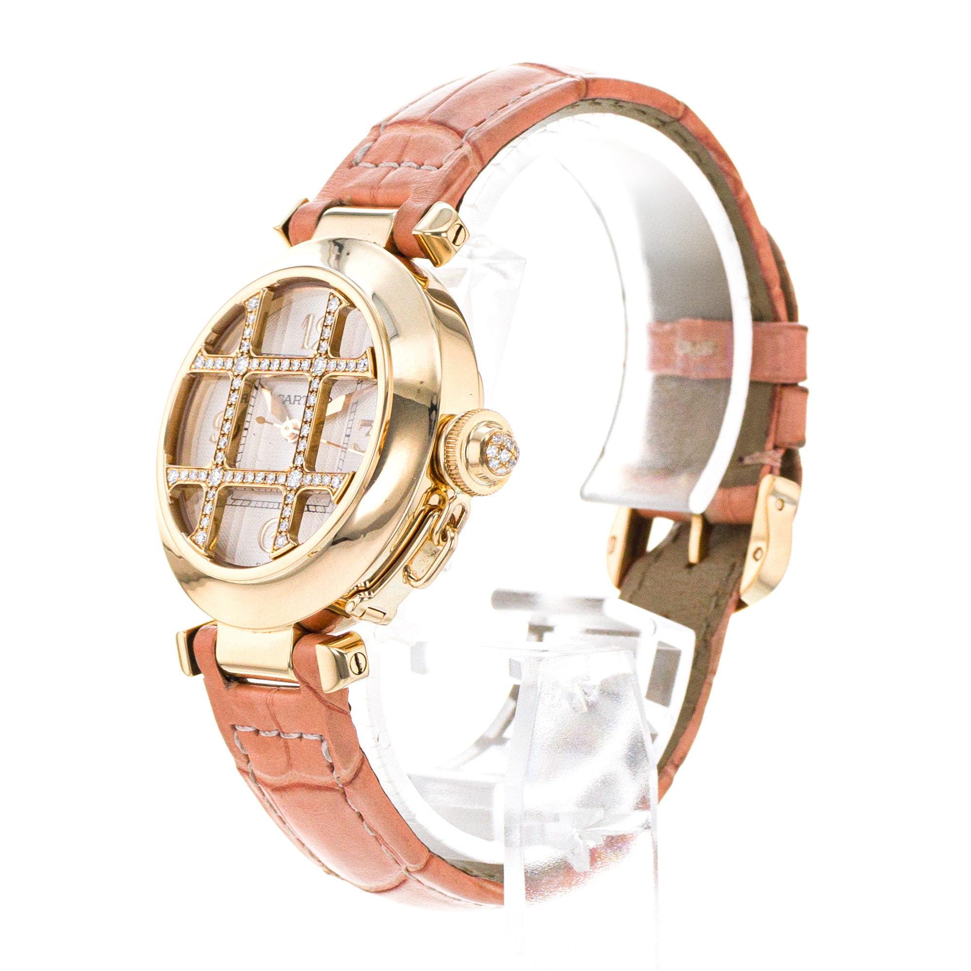 Cartier Pasha WJ101356 2399 32mm Factory Diamond Grill Yellow Gold Ladies Watch thumbnail 4