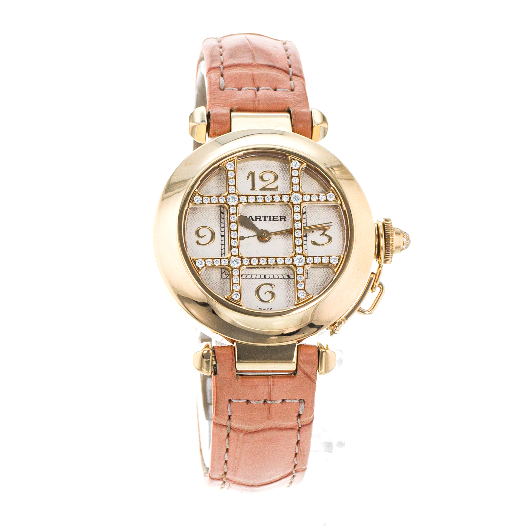 Cartier Pasha WJ101356 2399 32mm Factory Diamond Grill Yellow Gold Ladies Watch thumbnail 8