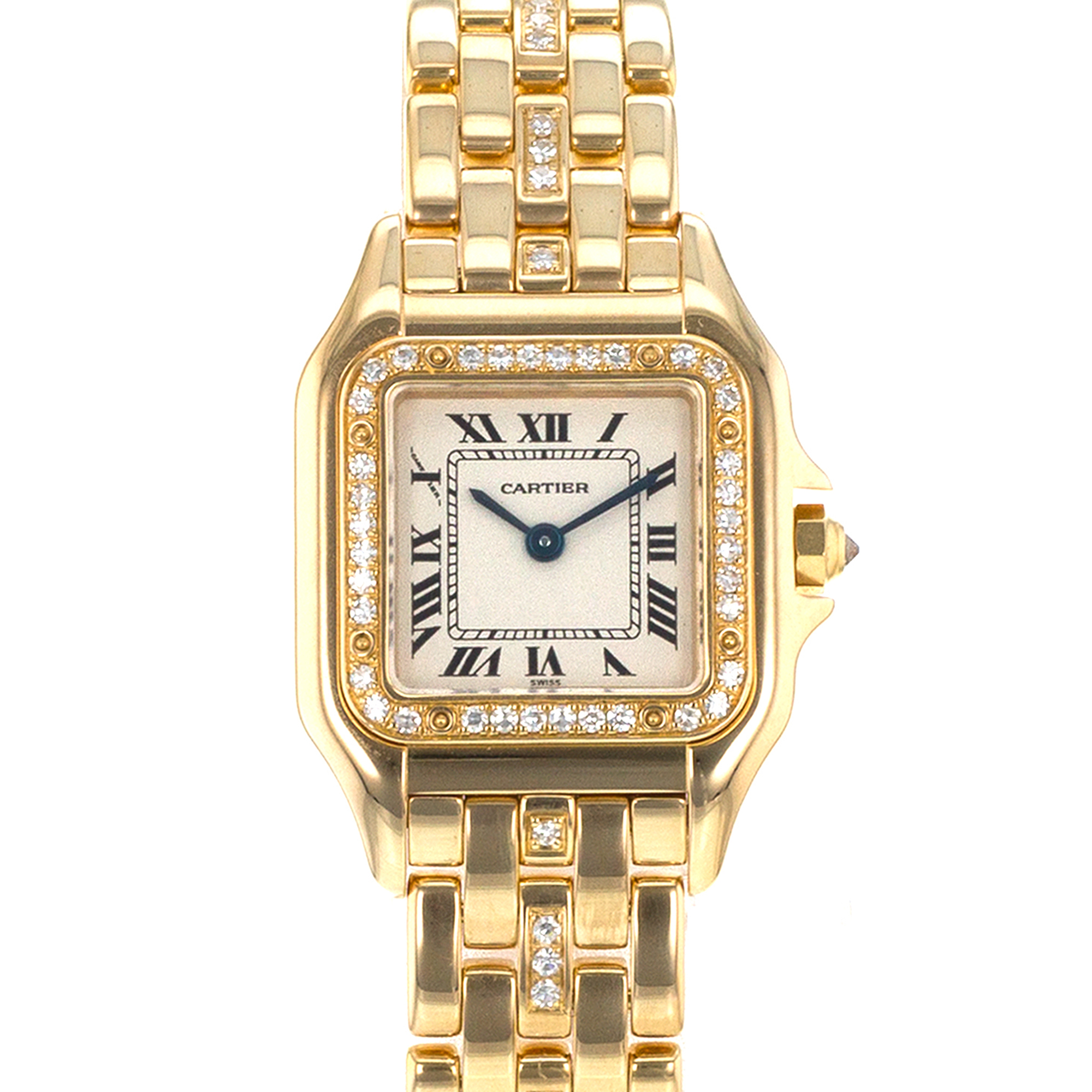 Cartier Panthere 128000M 22mm Roman Factory Diamonds Yellow Gold Ladies Watch thumbnail 1