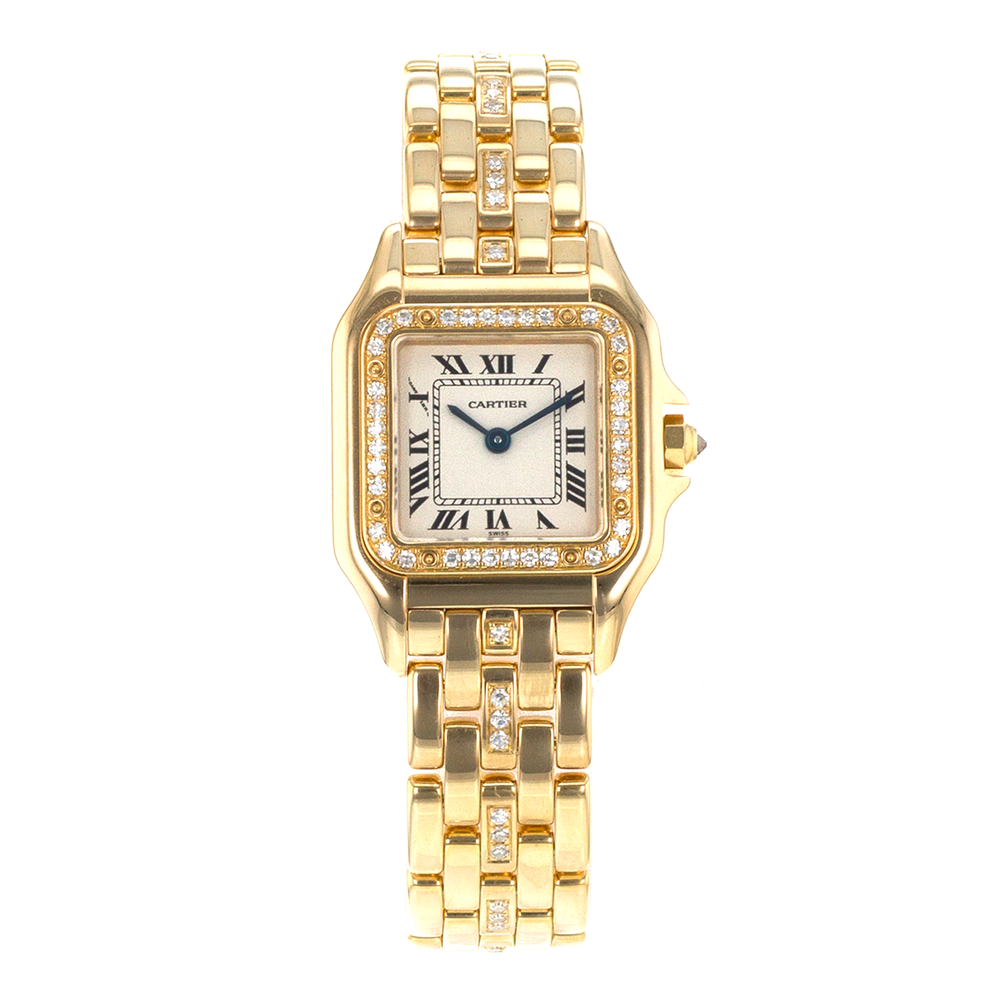 Cartier Panthere 128000M 22mm Roman Factory Diamonds Yellow Gold Ladies Watch thumbnail 2