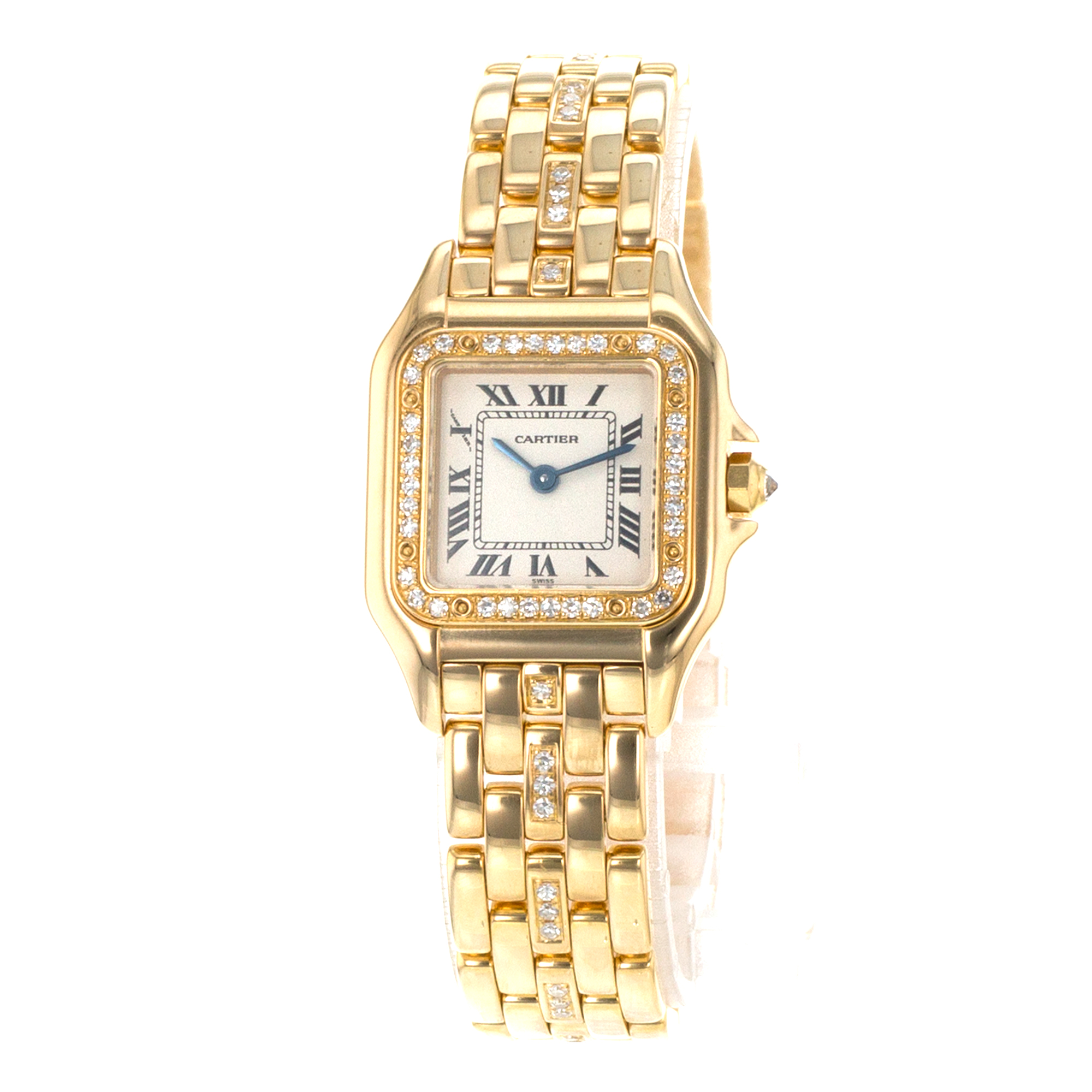 Cartier Panthere 128000M 22mm Roman Factory Diamonds Yellow Gold Ladies Watch thumbnail 3