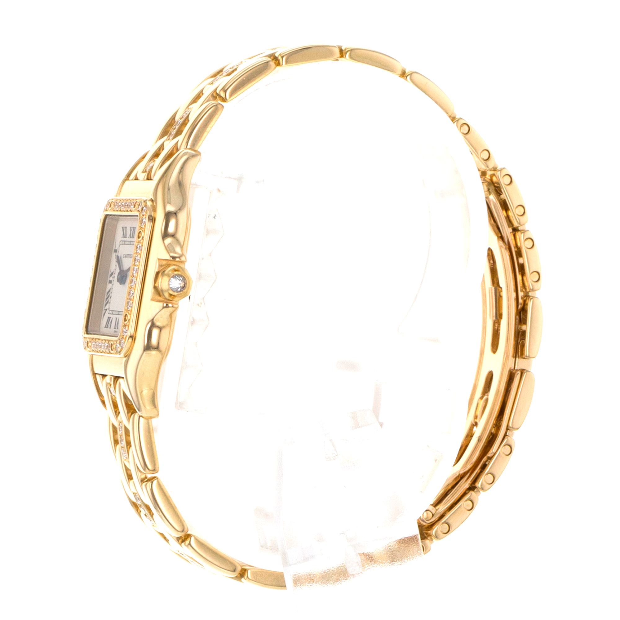 Cartier Panthere 128000M 22mm Roman Factory Diamonds Yellow Gold Ladies Watch thumbnail 5