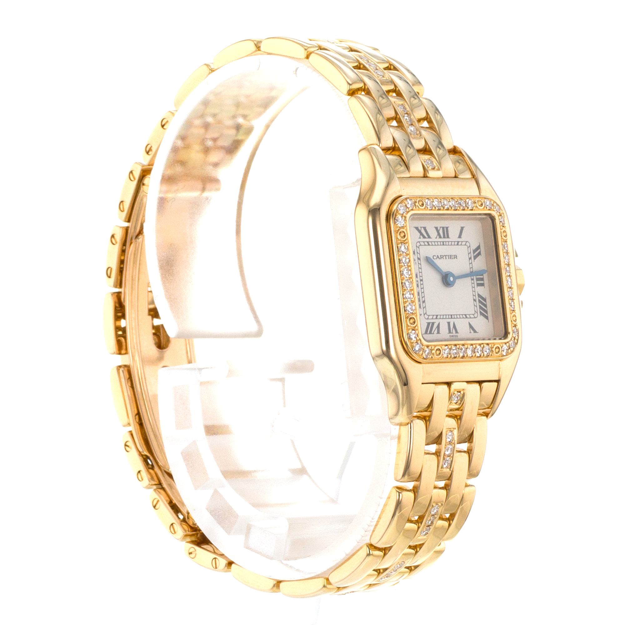 Cartier Panthere 128000M 22mm Roman Factory Diamonds Yellow Gold Ladies Watch thumbnail 7