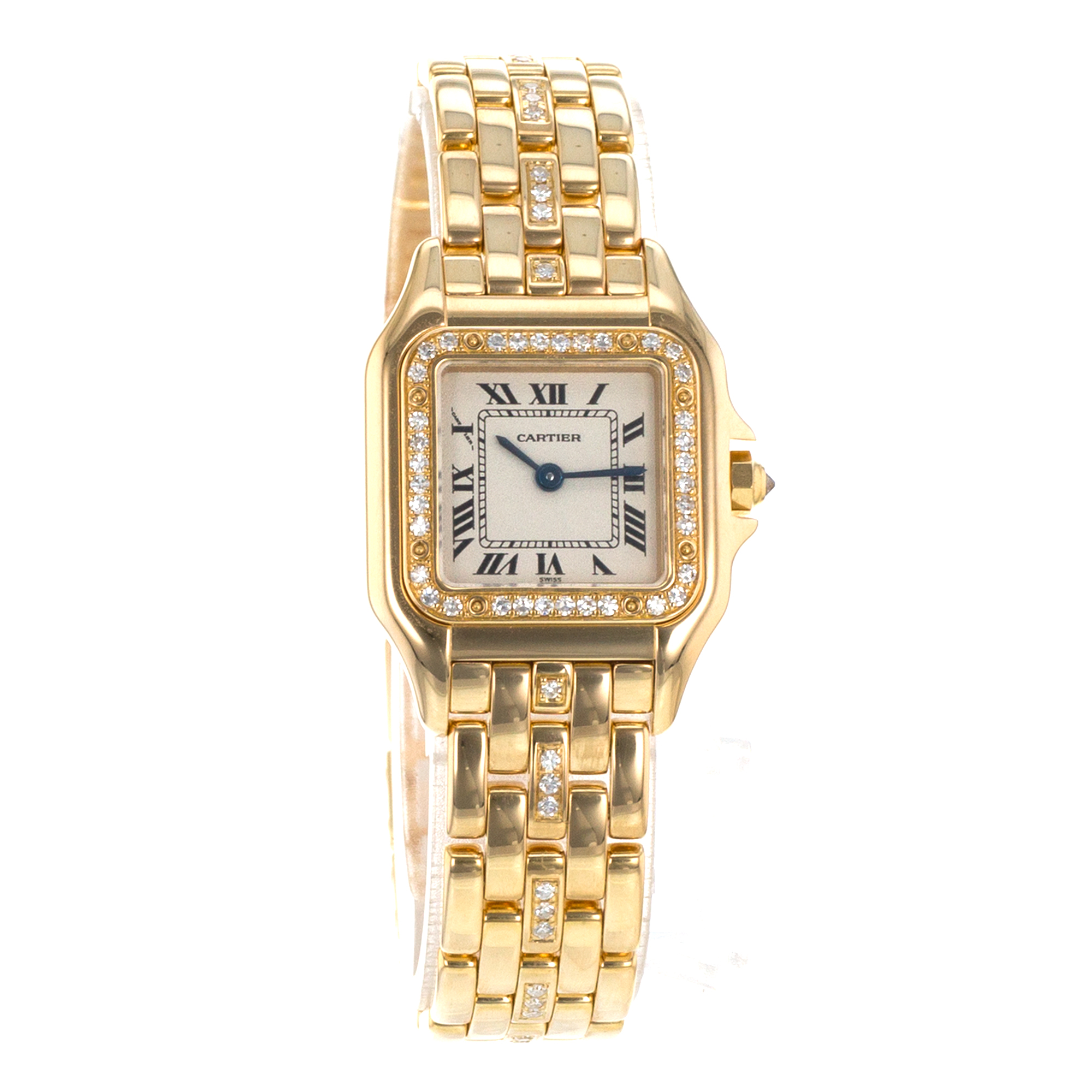 Cartier Panthere 128000M 22mm Roman Factory Diamonds Yellow Gold Ladies Watch thumbnail 8