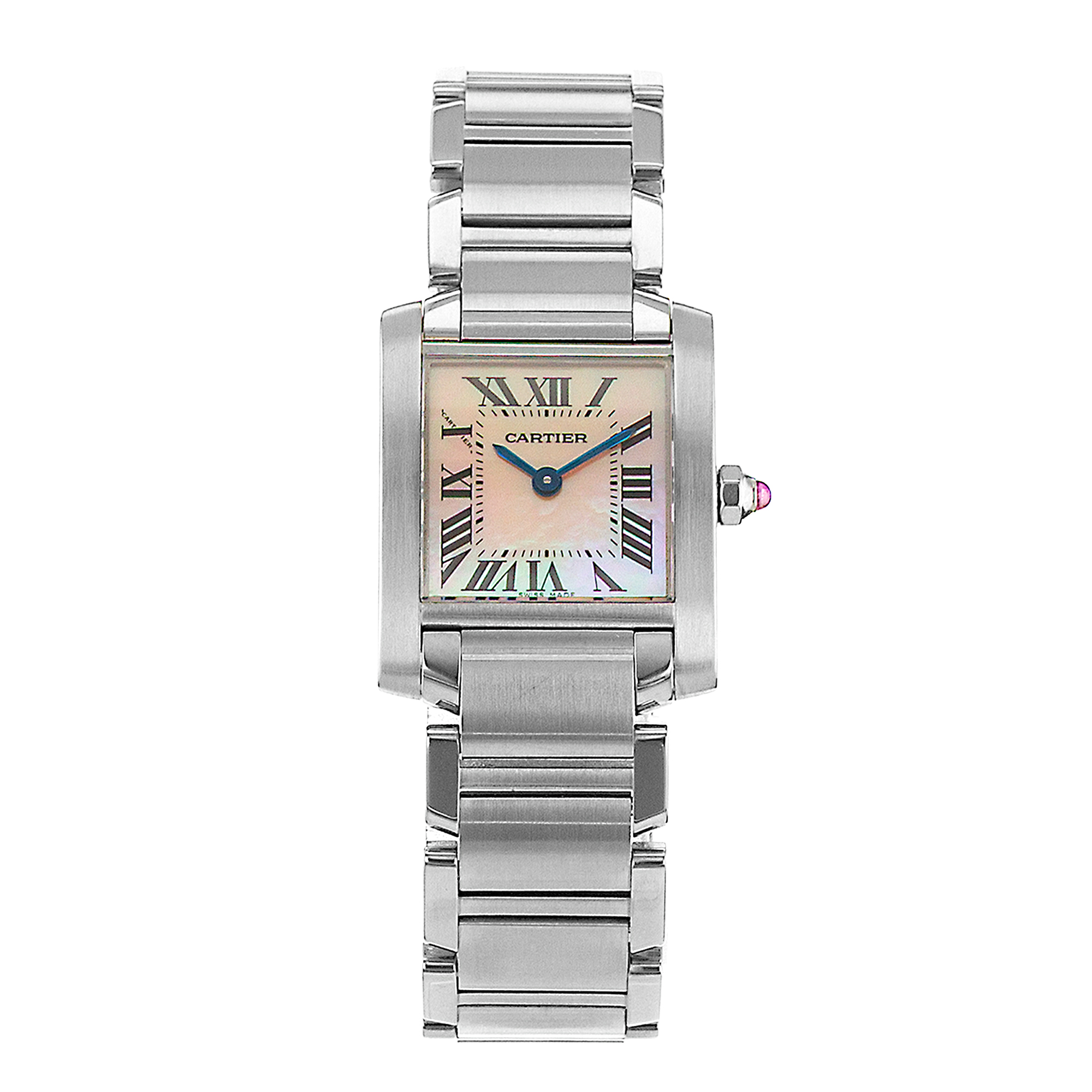 Cartier Tank Française W51028Q3 2384 Pink Mother Of Pearl Roman Ladies Watch thumbnail 2