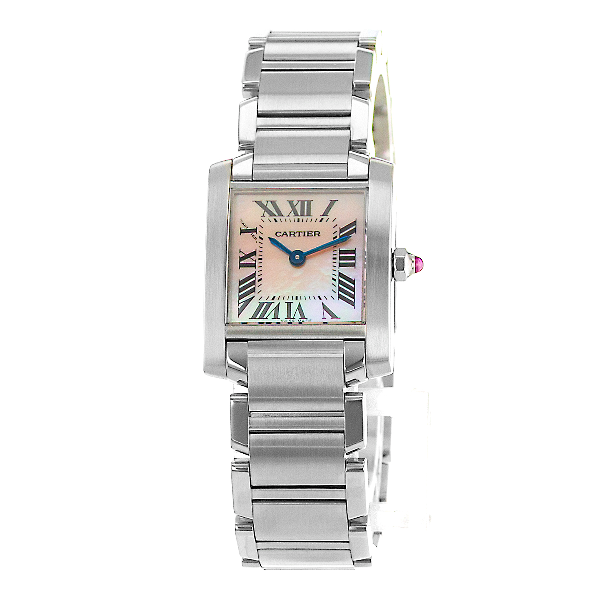 Cartier Tank Française W51028Q3 2384 Pink Mother Of Pearl Roman Ladies Watch thumbnail 3