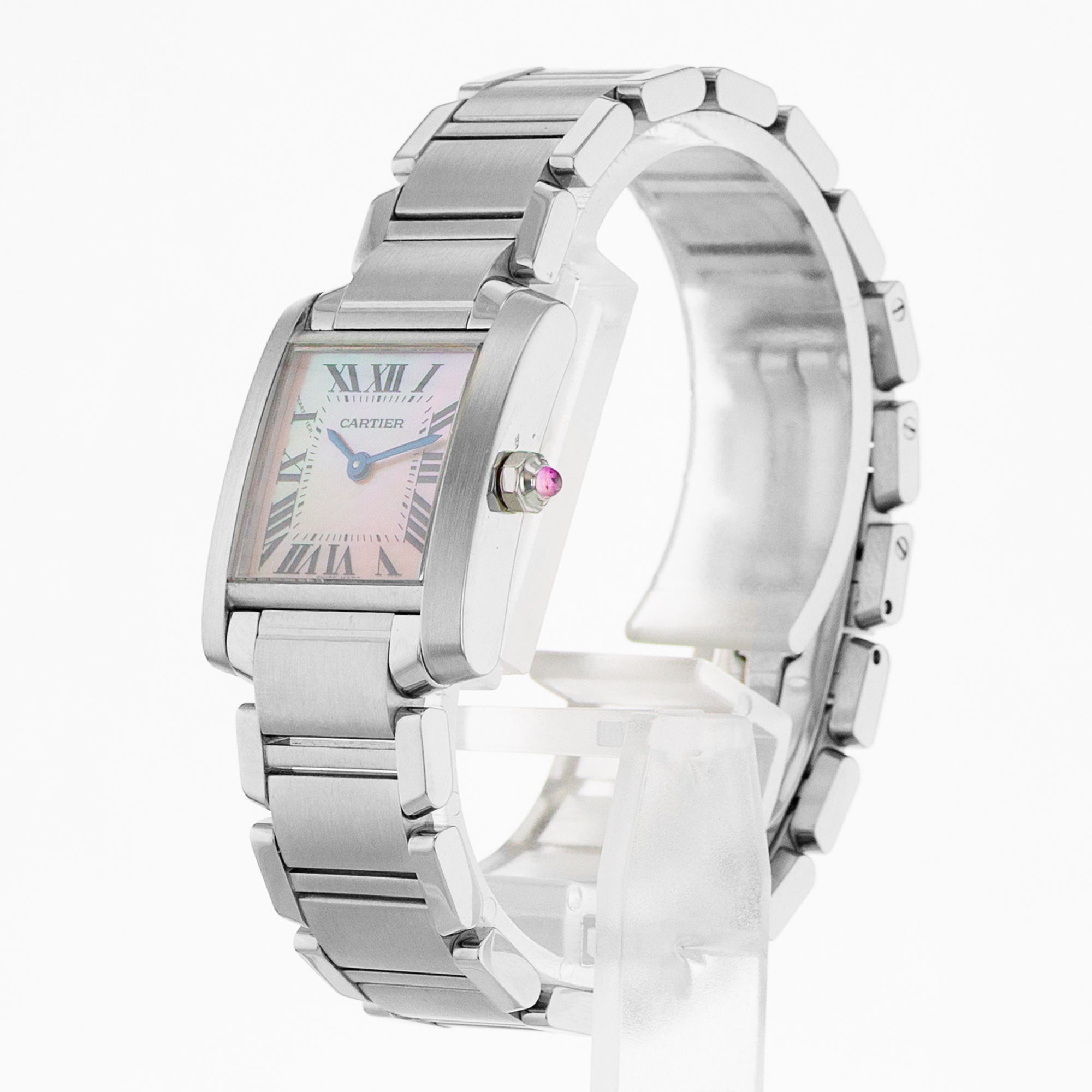 Cartier Tank Française W51028Q3 2384 Pink Mother Of Pearl Roman Ladies Watch thumbnail 4