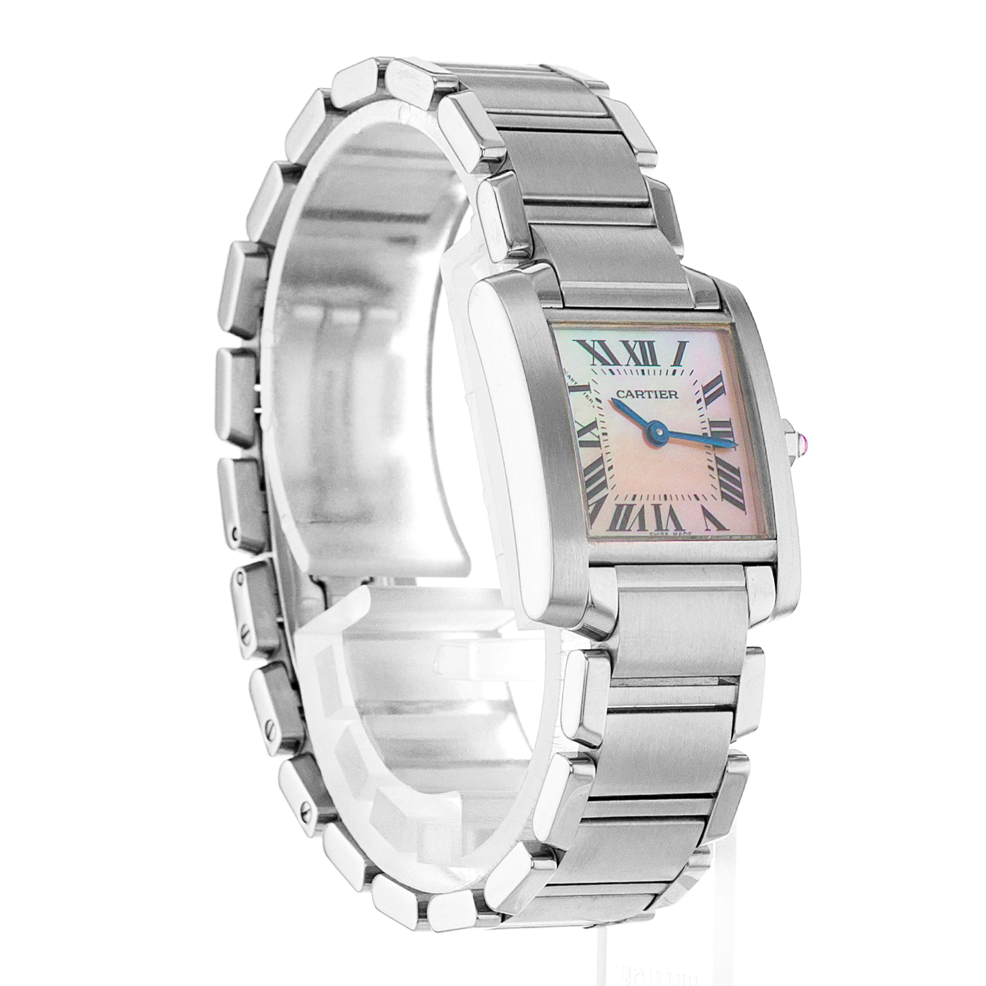 Cartier Tank Française W51028Q3 2384 Pink Mother Of Pearl Roman Ladies Watch thumbnail 7