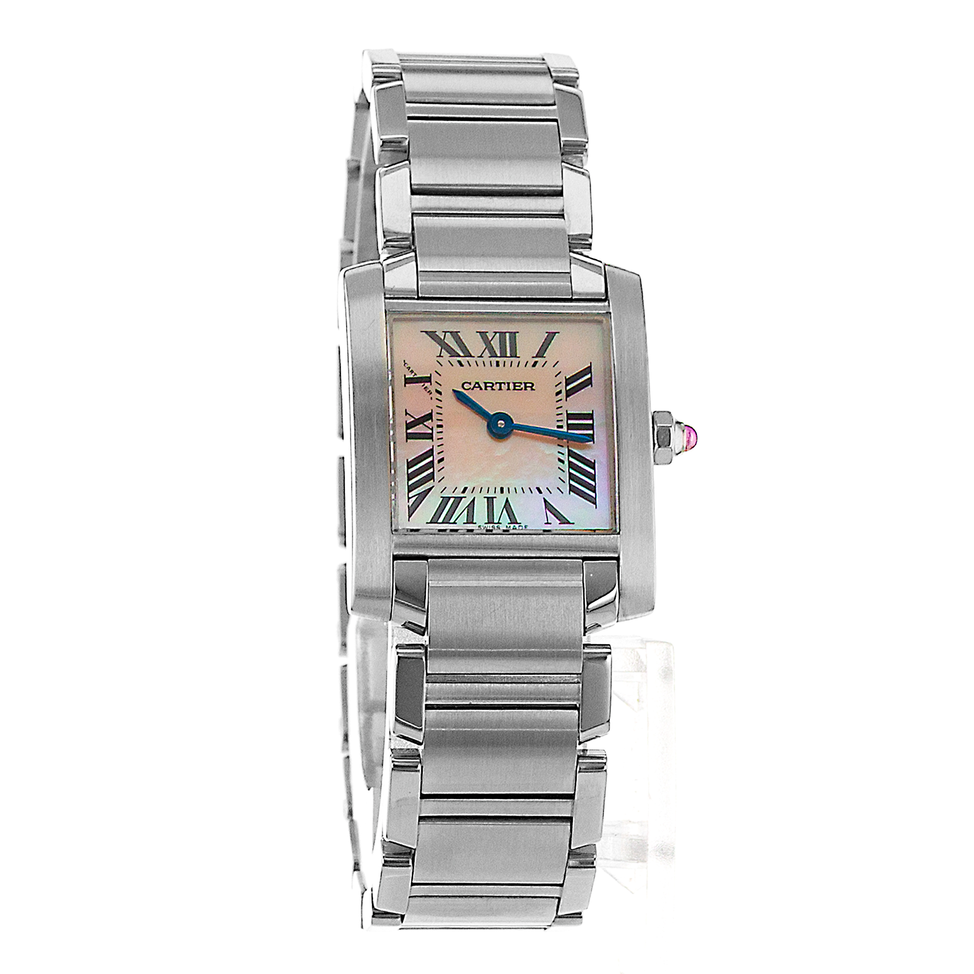 Cartier Tank Française W51028Q3 2384 Pink Mother Of Pearl Roman Ladies Watch thumbnail 8
