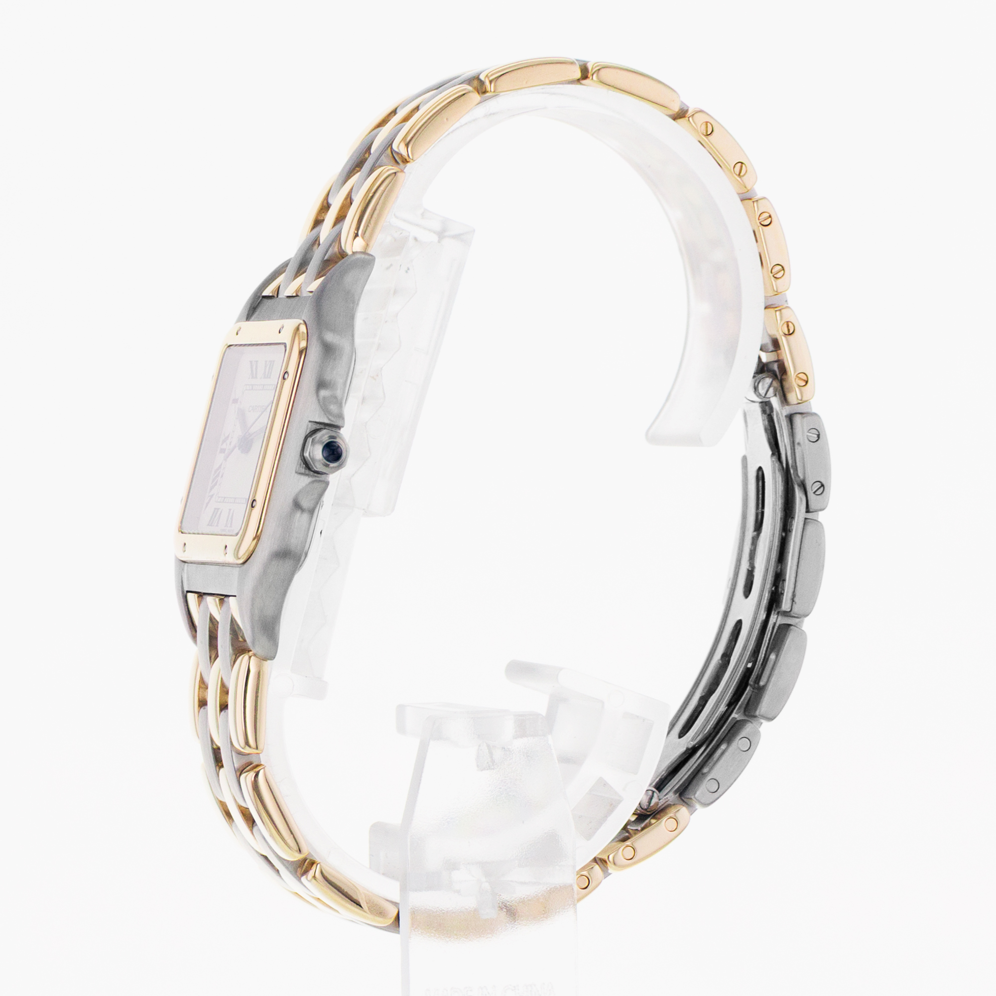 Cartier Panthere 83083244 27mm Silver Roman Steel Yellow Gold 3 Row Mens Watch thumbnail 5