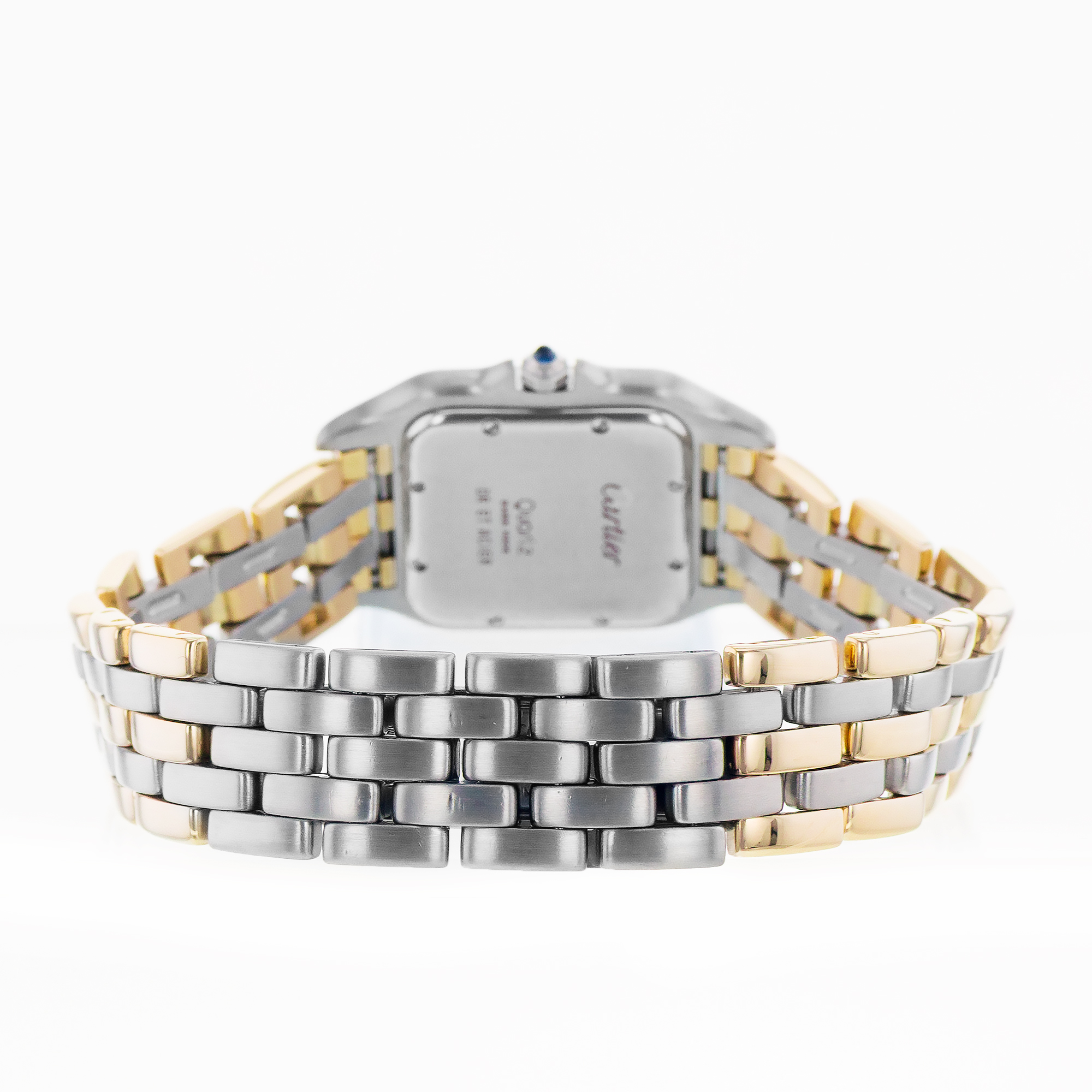 Cartier Panthere 83083244 27mm Silver Roman Steel Yellow Gold 3 Row Mens Watch thumbnail 9