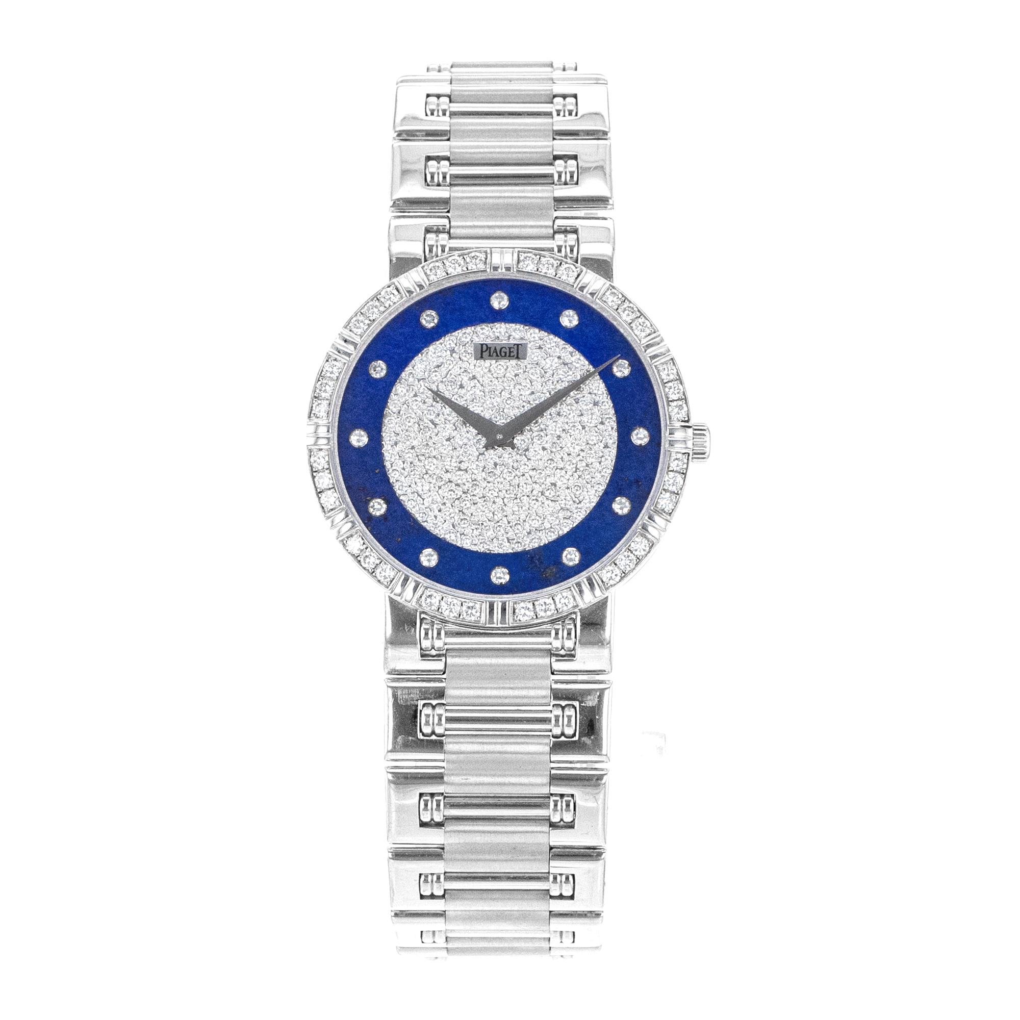 Piaget Dancer 94024 31mm Factory Lapis Diamond White Gold Manual Wind Mens Watch thumbnail 2